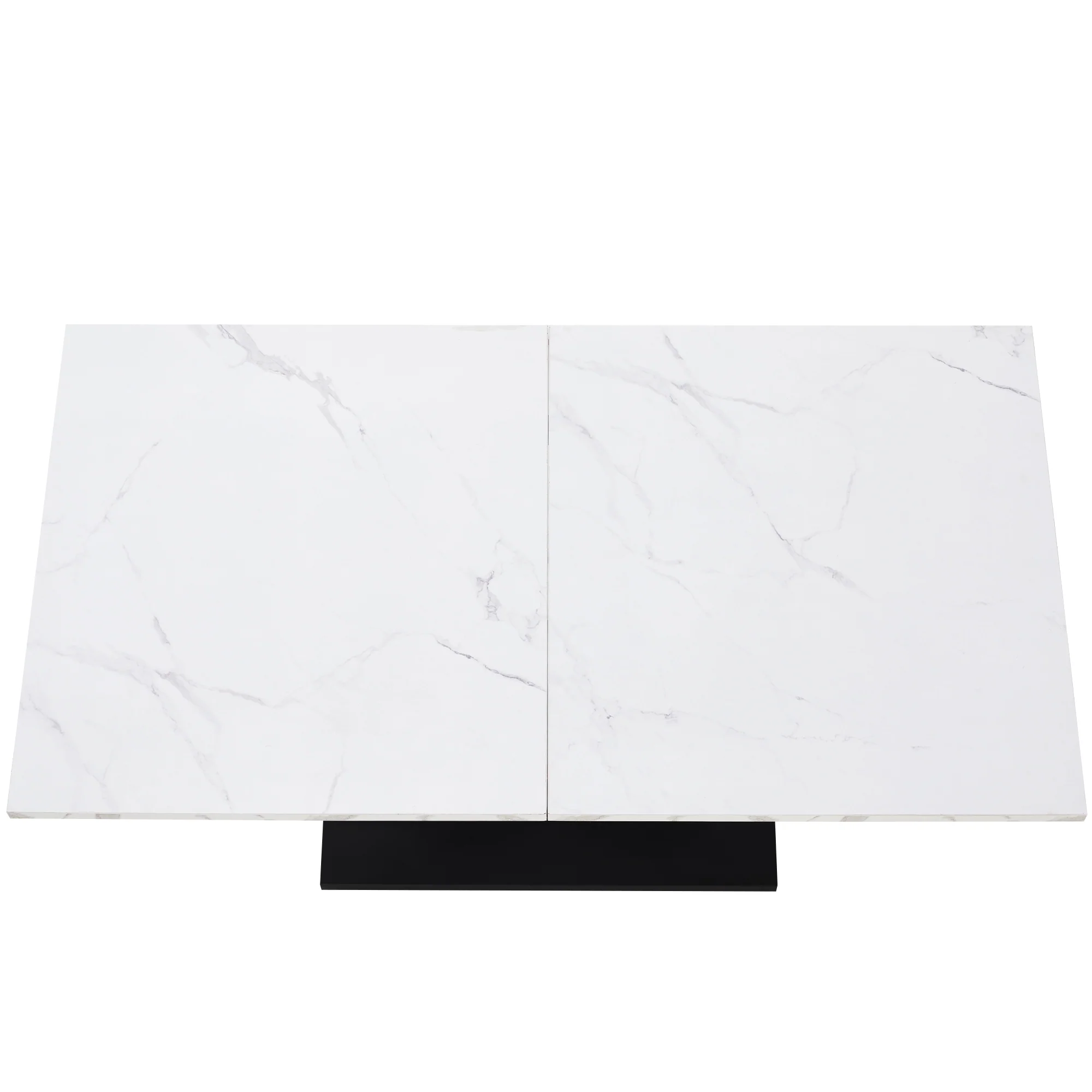 Dining Set 5-Piece Modern U-Shaped Table White Marble & 4 Grey Velvet Chairs - Image 9