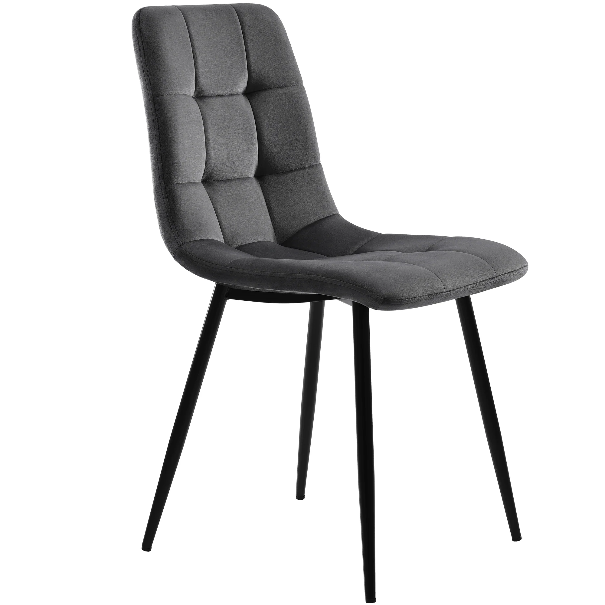 Dining Set 5-Piece Round 80cm Marble Top 4 Chairs - Grey Velvet - Image 6