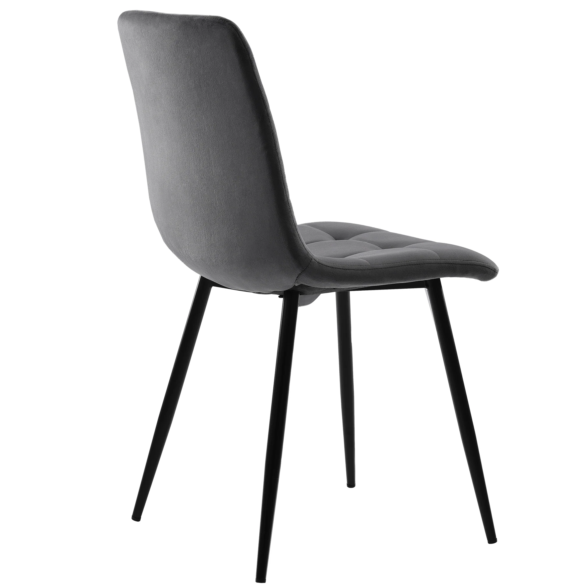 Dining Set 5-Piece Round 80cm Marble Top 4 Chairs - Grey Velvet - Image 8