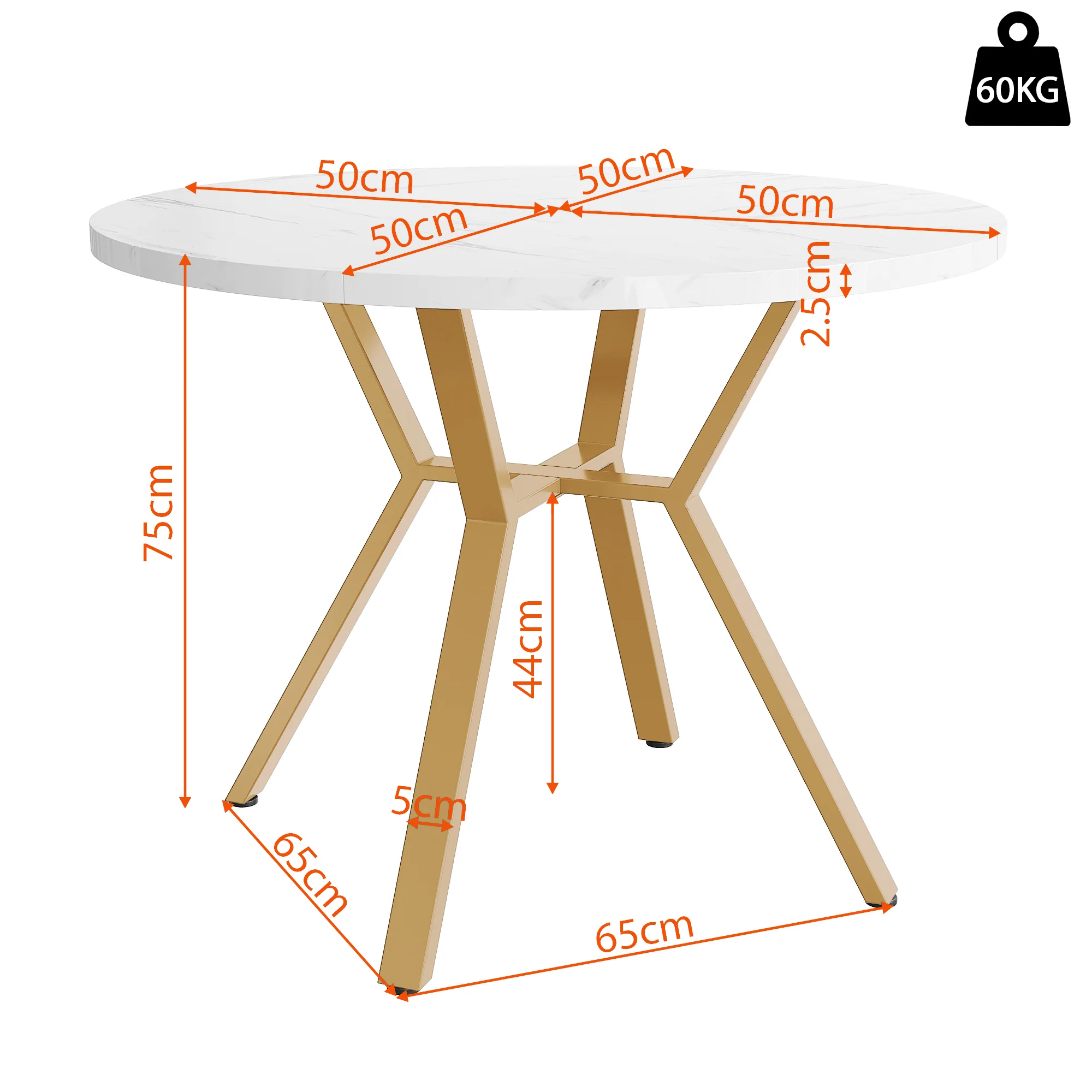 Dining Set 5-Piece Round Marble Table & 4 Velvet Chairs Gold Legs - Black - Image 10