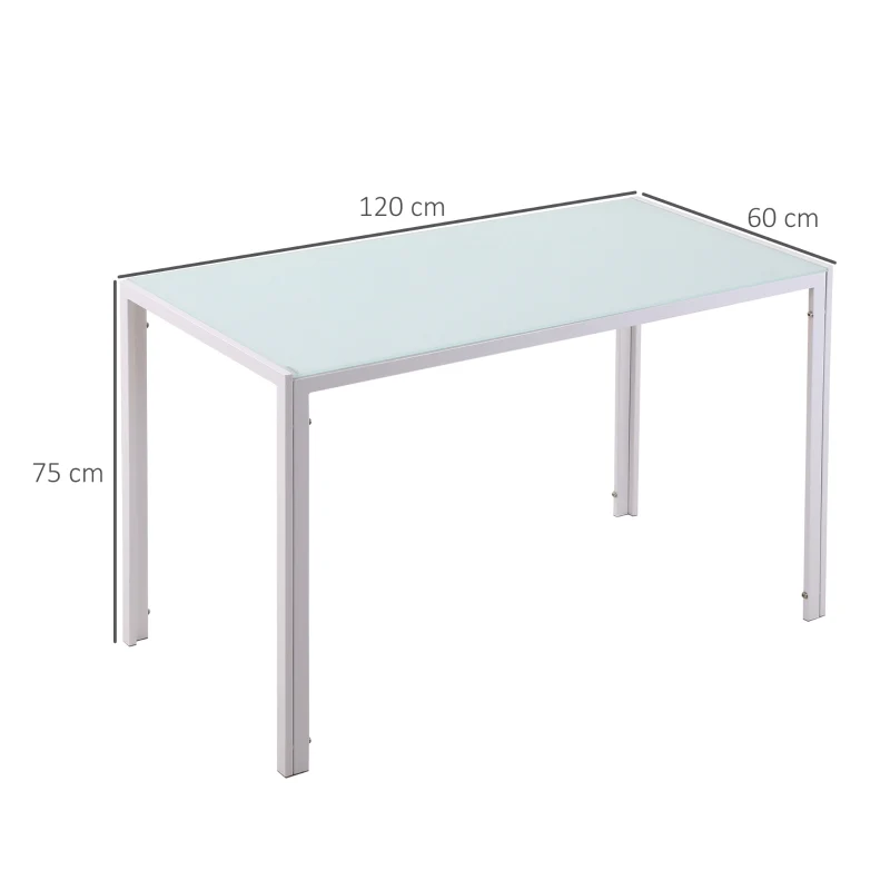 Dining Table 120x60cm Modern Design - White - Image 4