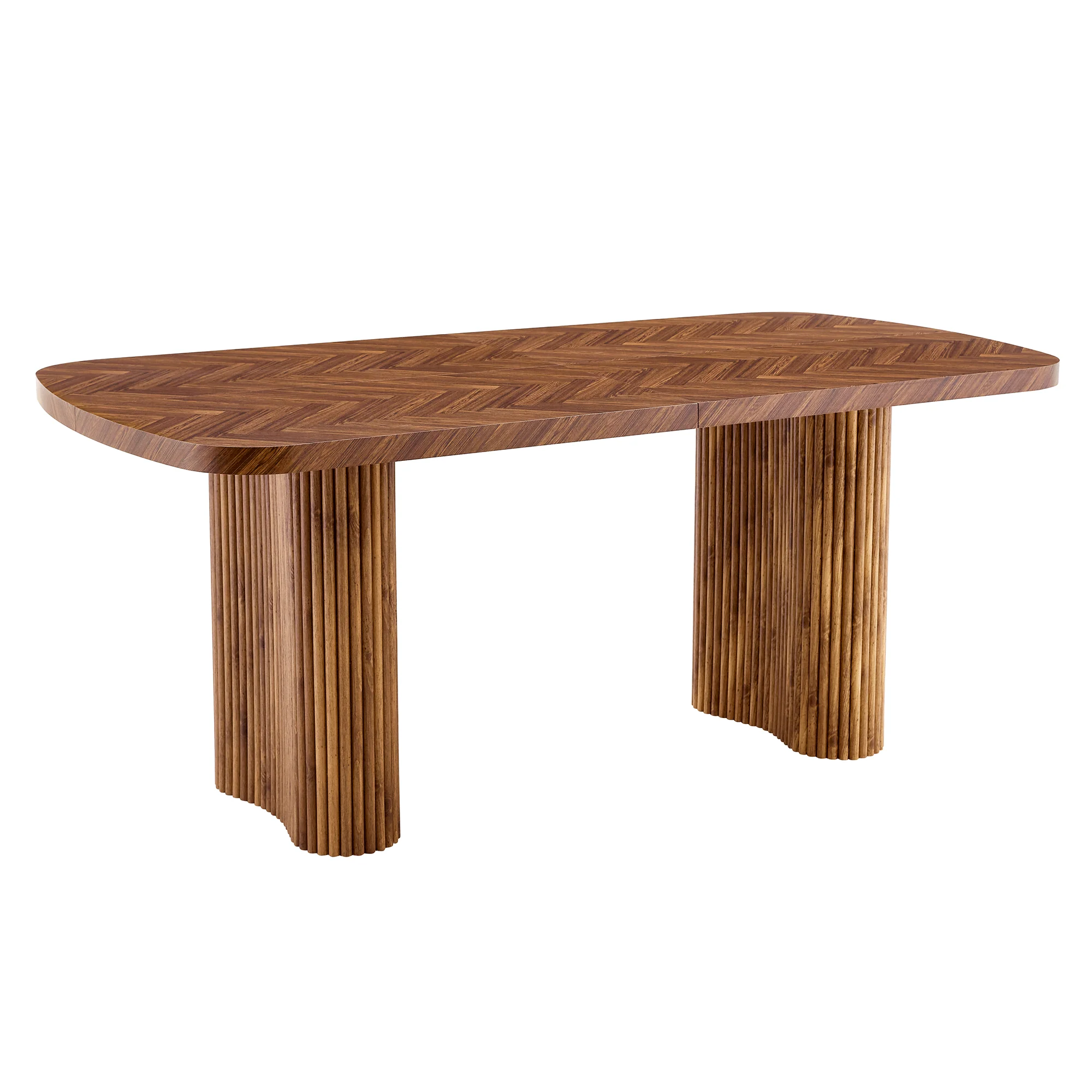 Dining Table Arched Pedestal Support 180x90cm - Walnut - Image 8