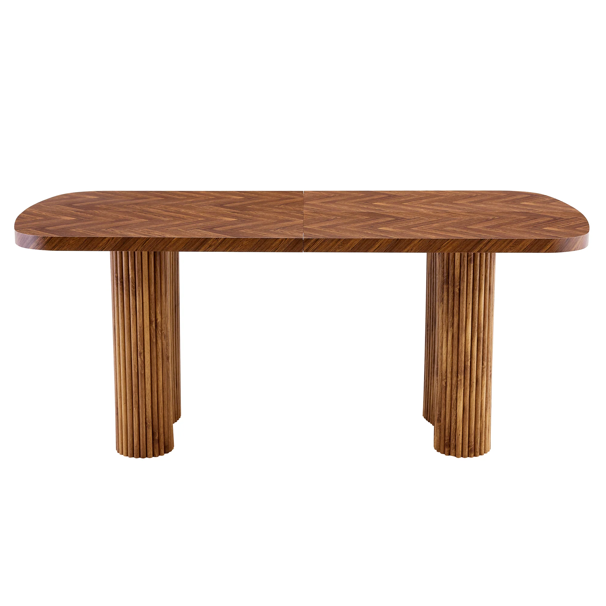 Dining Table Arched Pedestal Support 180x90cm - Walnut - Image 9