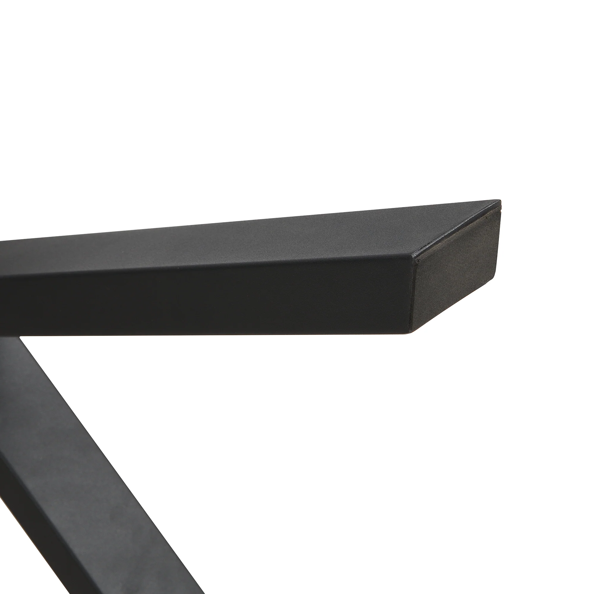 Dining Table Rectangular 140x80cm Crossed Legs Wrought Iron - Concrete Look/Black - Image 9