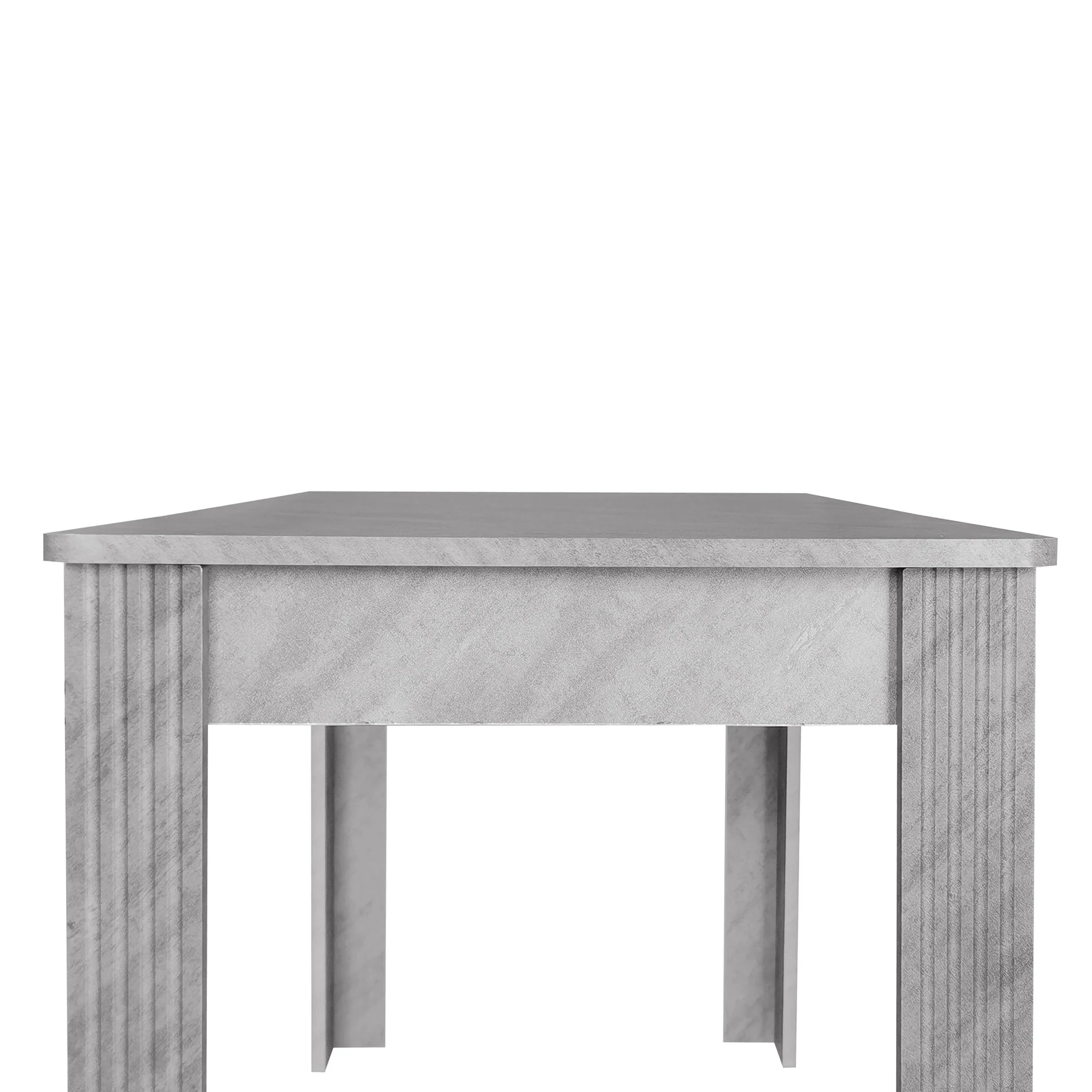 Dining Table Rectangular Sturdy Modern Oak - Concrete Look - Image 9