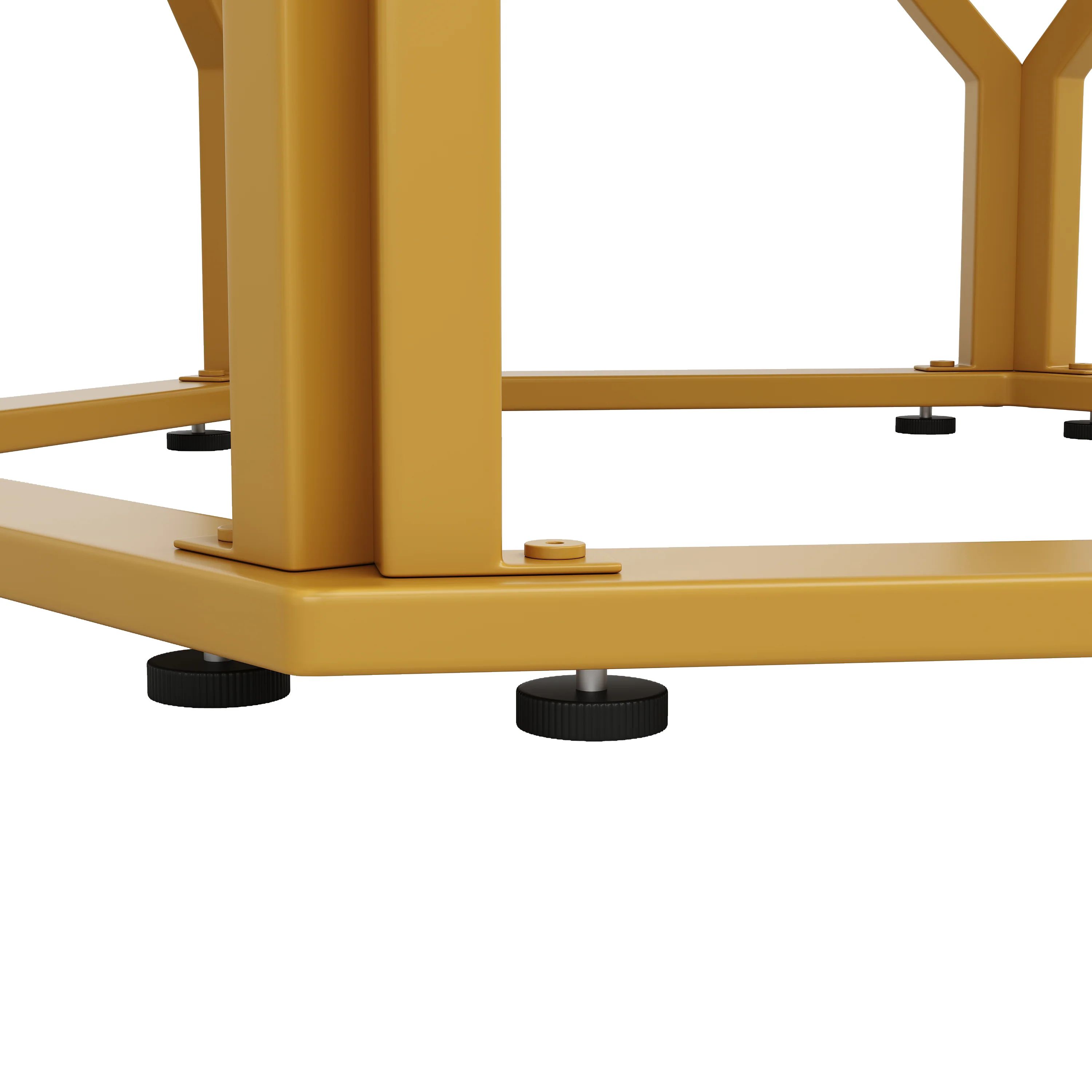 Dining Table Set 5-Piece Round 100cm Gold Metal Legs White MDF Dark Green Velvet - Image 9