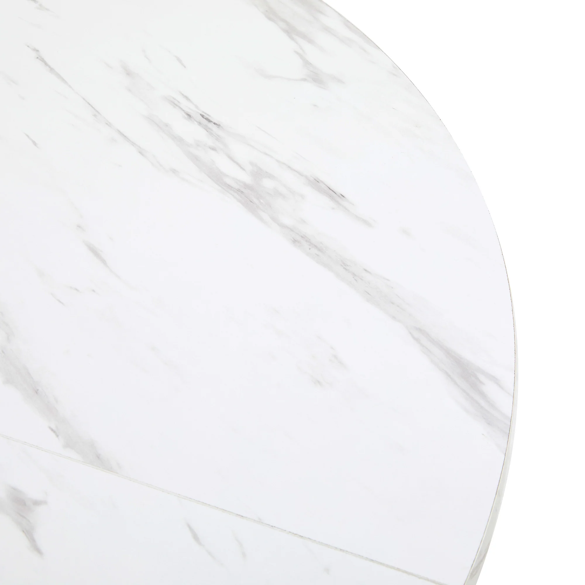 Dining Table Set 5-Piece Round 100cm Velvet Chairs - White/Black - Image 9