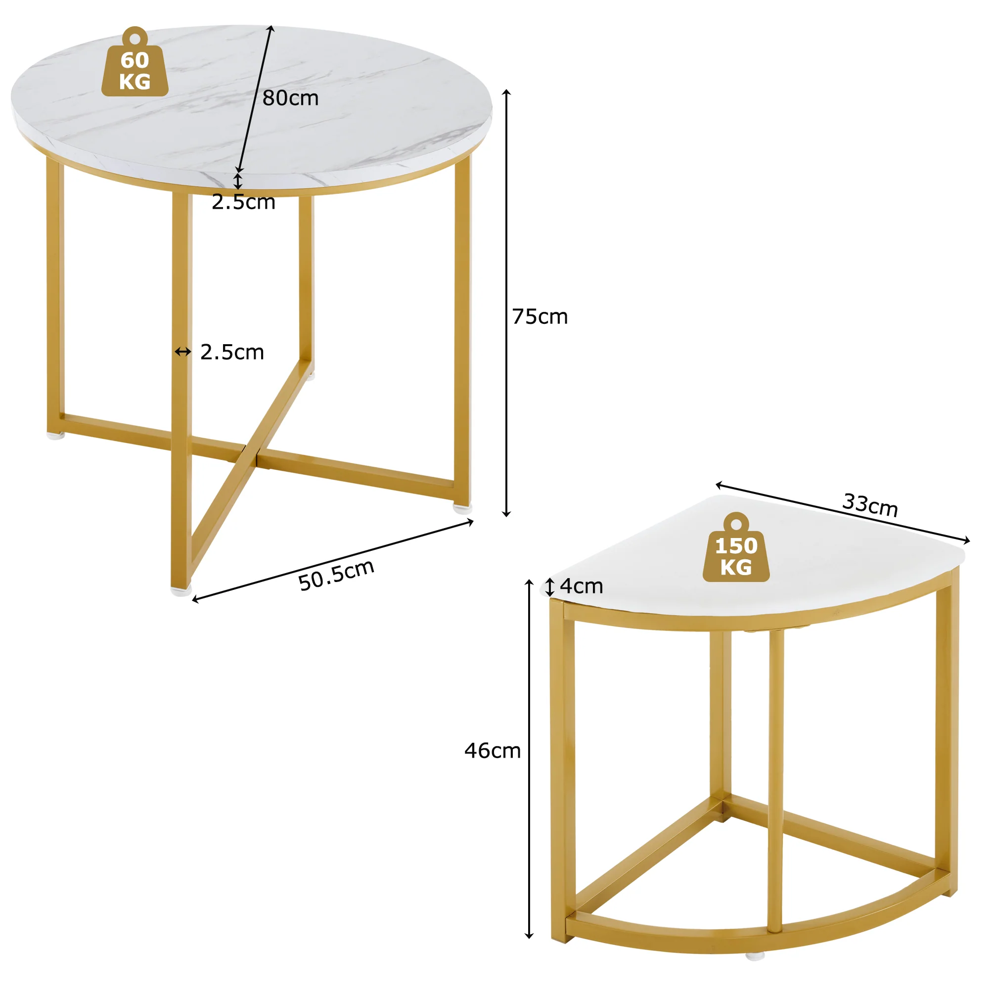 Dining Table Set with 4 Chairs, Modern Luxury MDF Gilded Iron Velvet, White - Image 4