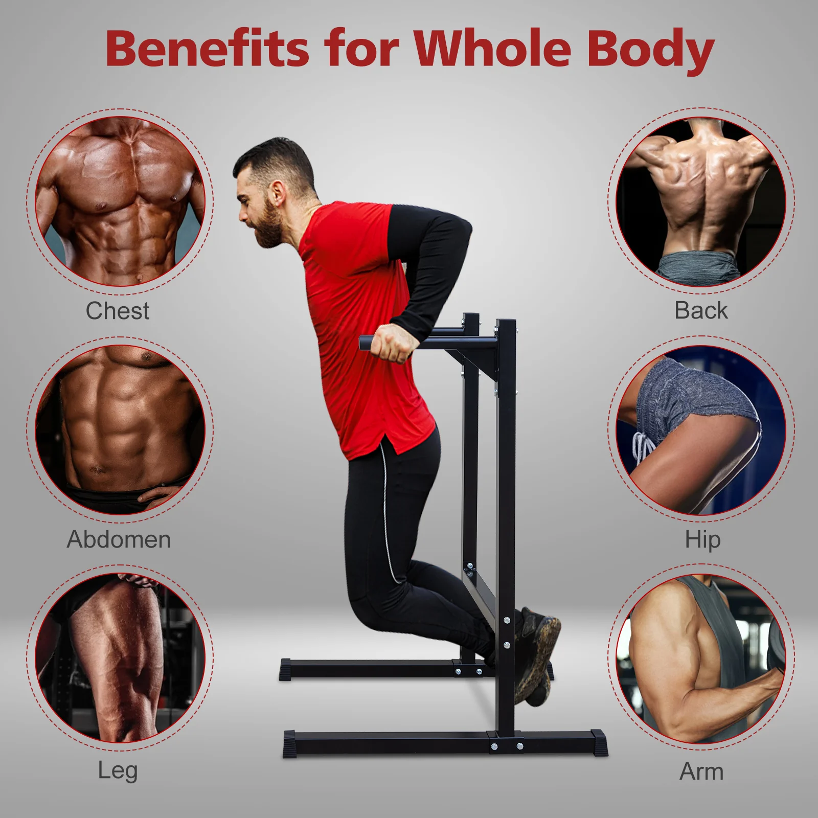 Dip Bar Station Heavy Duty Multi-function Push Up Bar for Home Gym - Image 5
