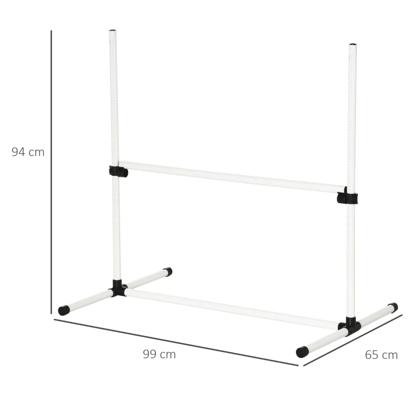 Dog Agility Training Equipment 4 Pieces, Adjustable Height Jumps Hurdle with Carrying Bag, White - Image 3