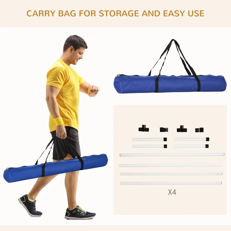 Dog Agility Training Equipment 4 Pieces, Adjustable Height Jumps Hurdle with Carrying Bag, White - Image 6