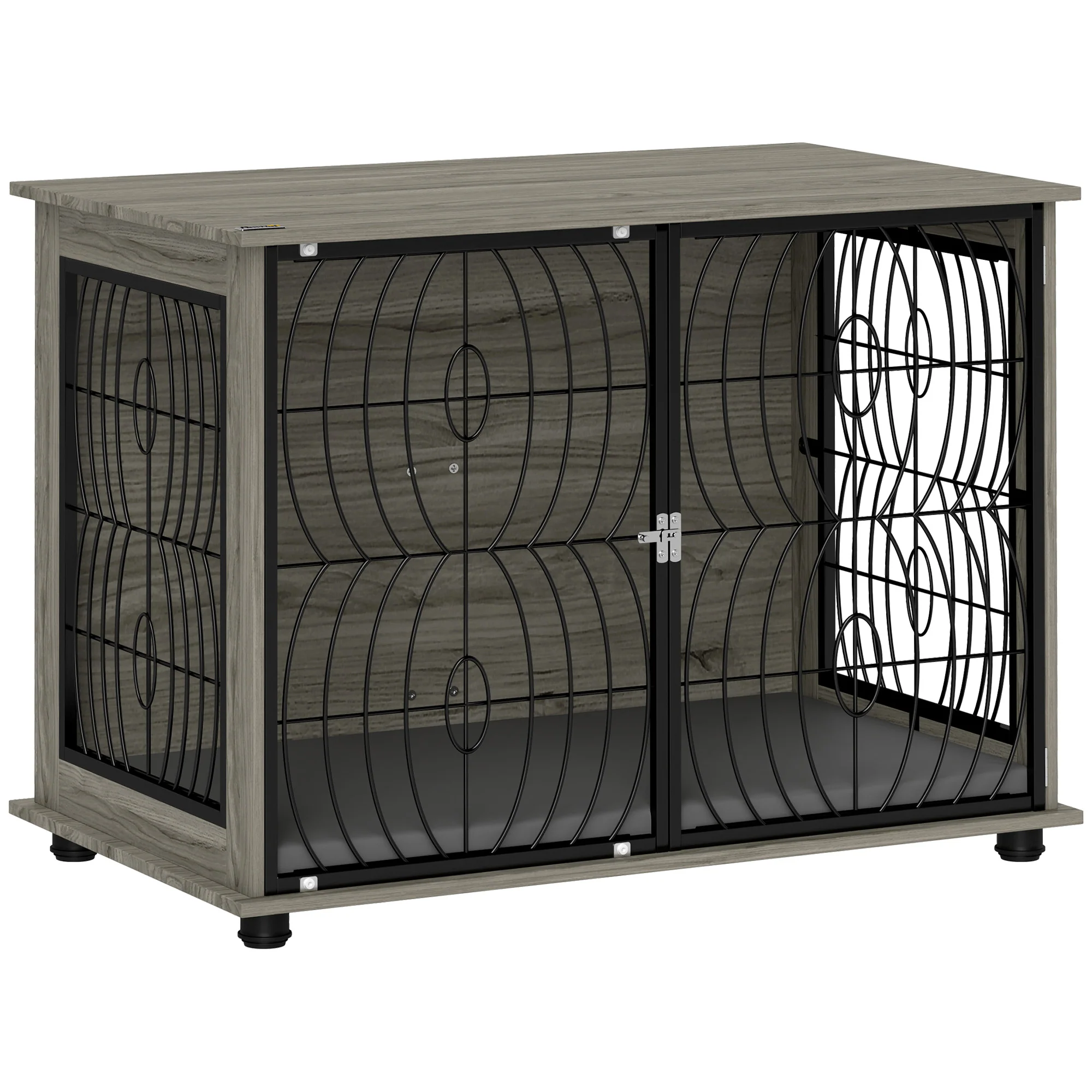 Dog Cage, Kennel, Indoor Pet Crate with Cushion, Large, Gray - Image 2