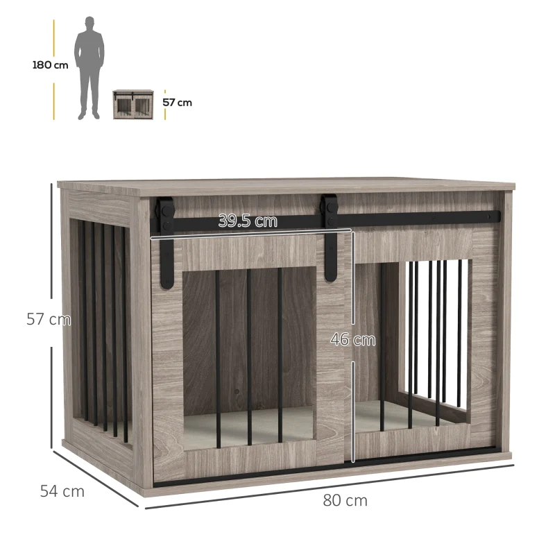 Dog Crate Furniture, Removable Cushion Medium Dogs, Brown - Image 3