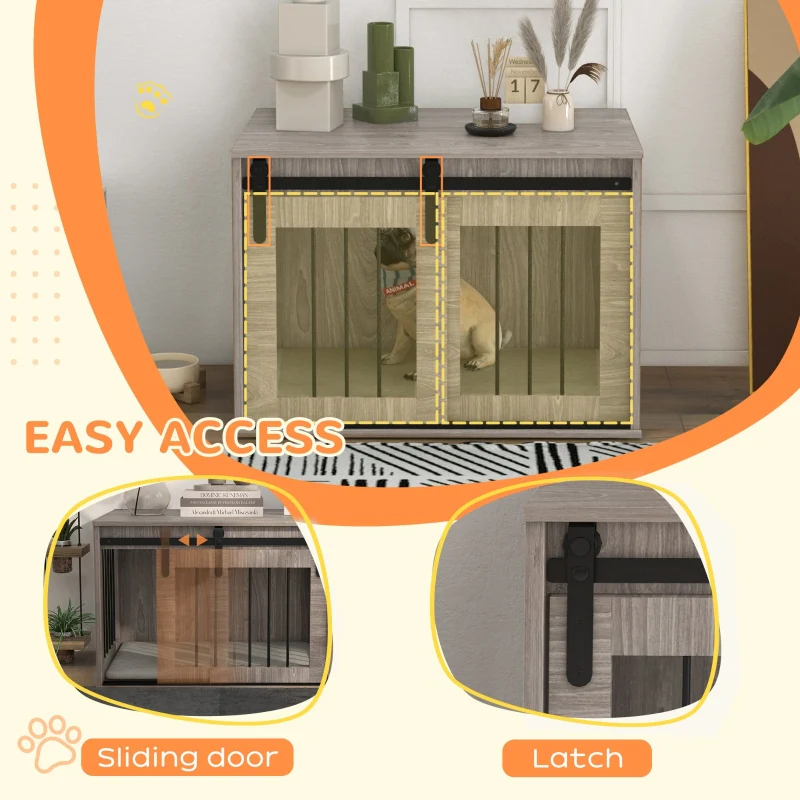 Dog Crate Furniture, Removable Cushion Medium Dogs, Brown - Image 6