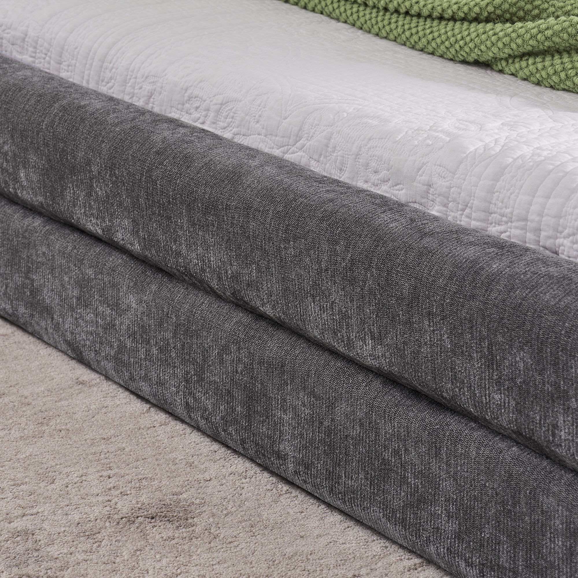 Double Bed 140x200cm Comfortable Backrest Chenille - Dark Grey - Image 9
