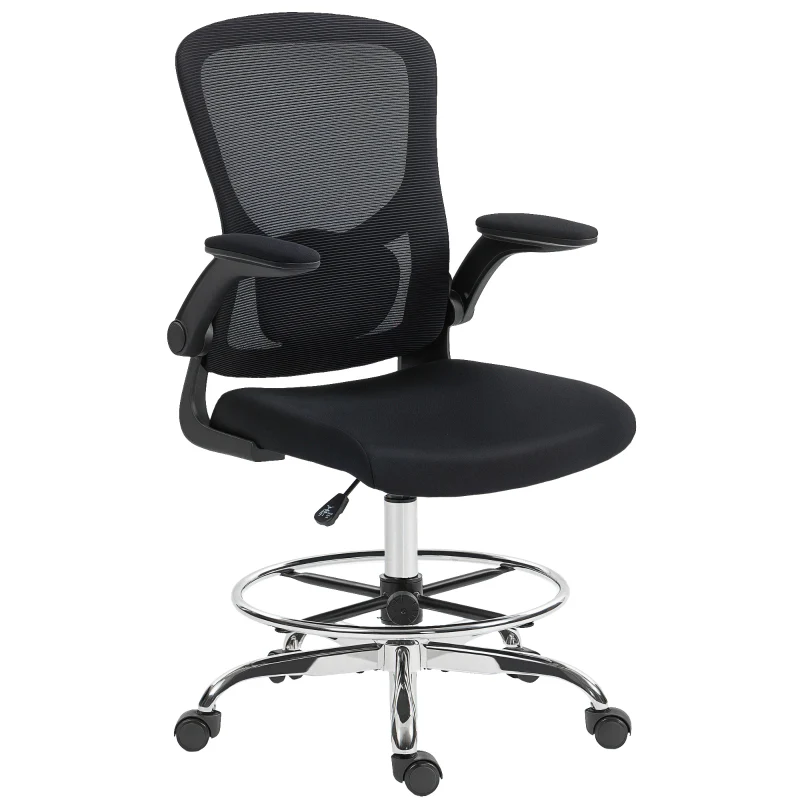 Drawing Chair with Lumbar Support, Height Adjustable, Swivel - Black