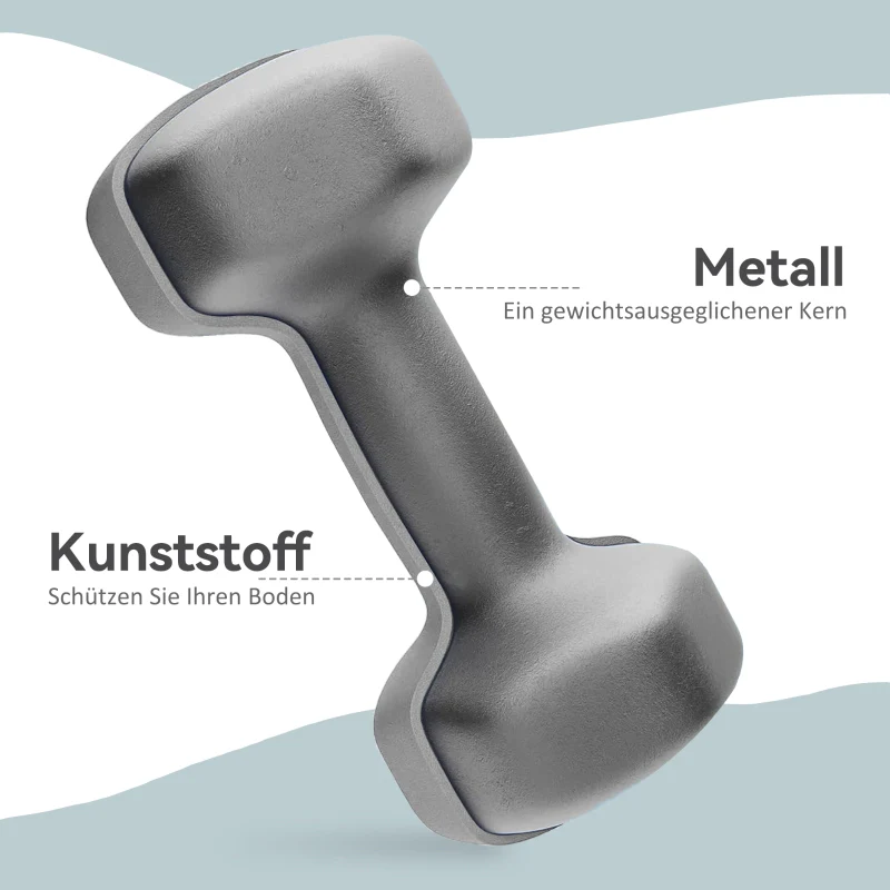 Dumbbell Set 2 x 6 kg Hexagonal Non-Slip - Grey - Image 4