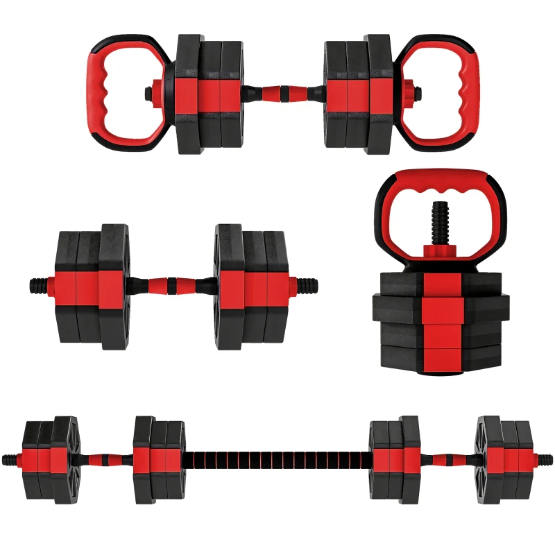 Dumbbell Set 4-in-1 Adjustable 20kg with Barbell - Image 2