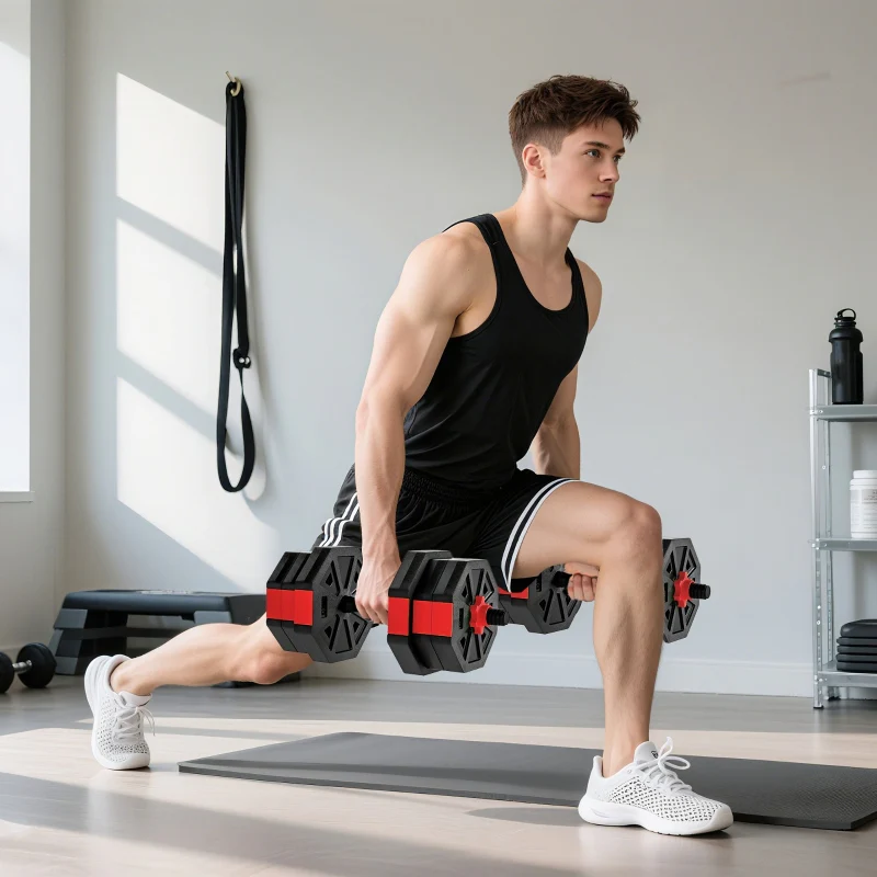 Dumbbell Set 4-in-1 Adjustable 20kg with Barbell - Image 8