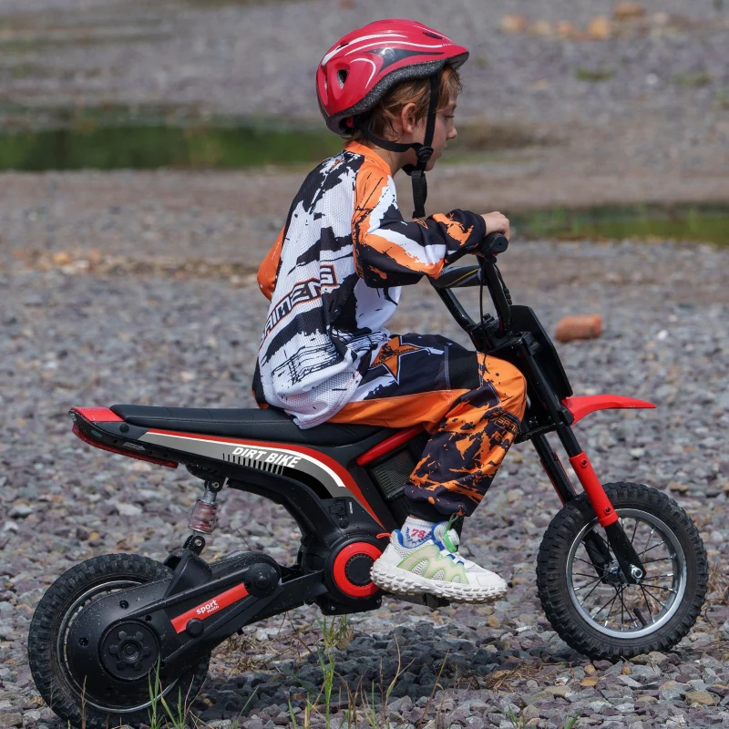 Electric Motorbike, 24V, Twist Grip Throttle, 16km/h Max Speed - Red