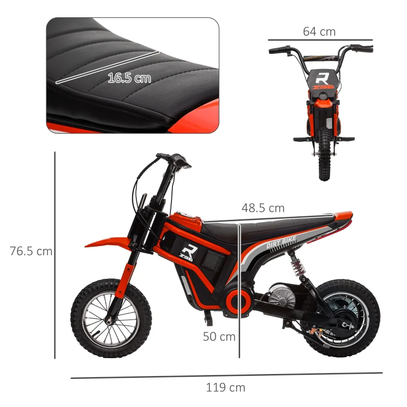 Electric Motorbike, 24V, Twist Grip Throttle, 16km/h Max Speed - Red - Image 3