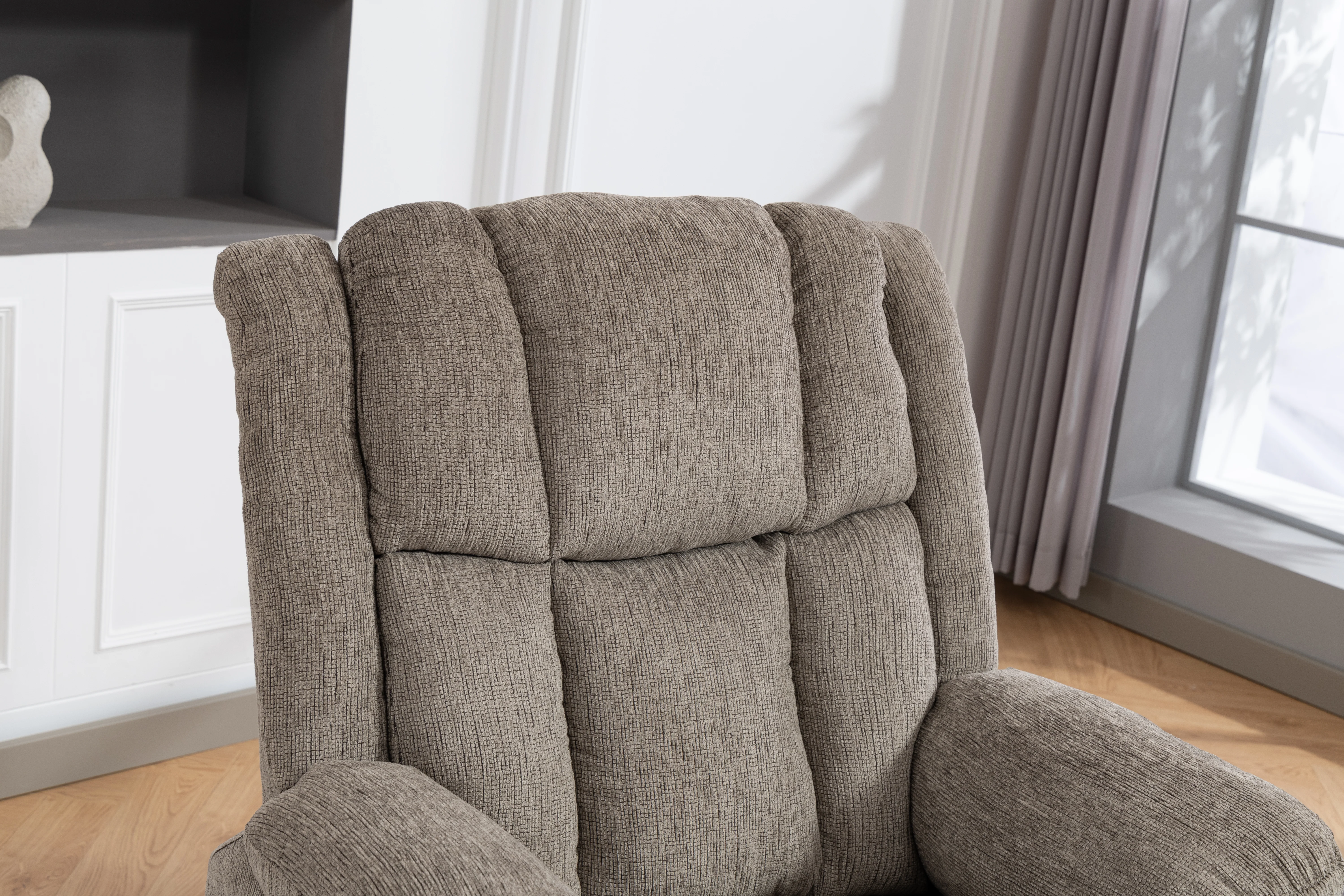 Electric Recliner Armchair with Lift Assistance, Massage, Heat, Footrest & Cupholder - Light Brown - Image 6