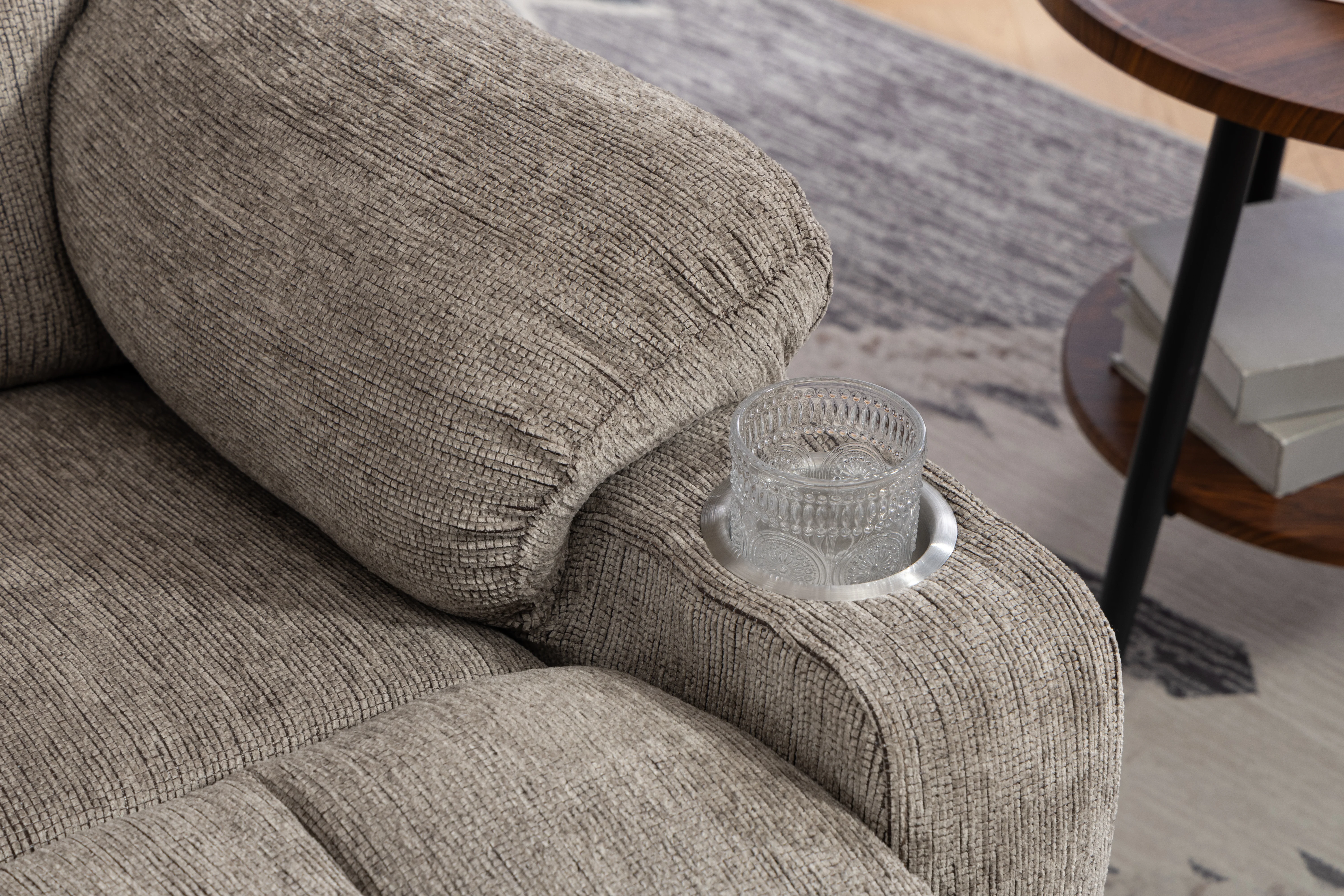 Electric Recliner Armchair with Lift Assistance, Massage, Heat, Footrest & Cupholder - Light Brown - Image 8