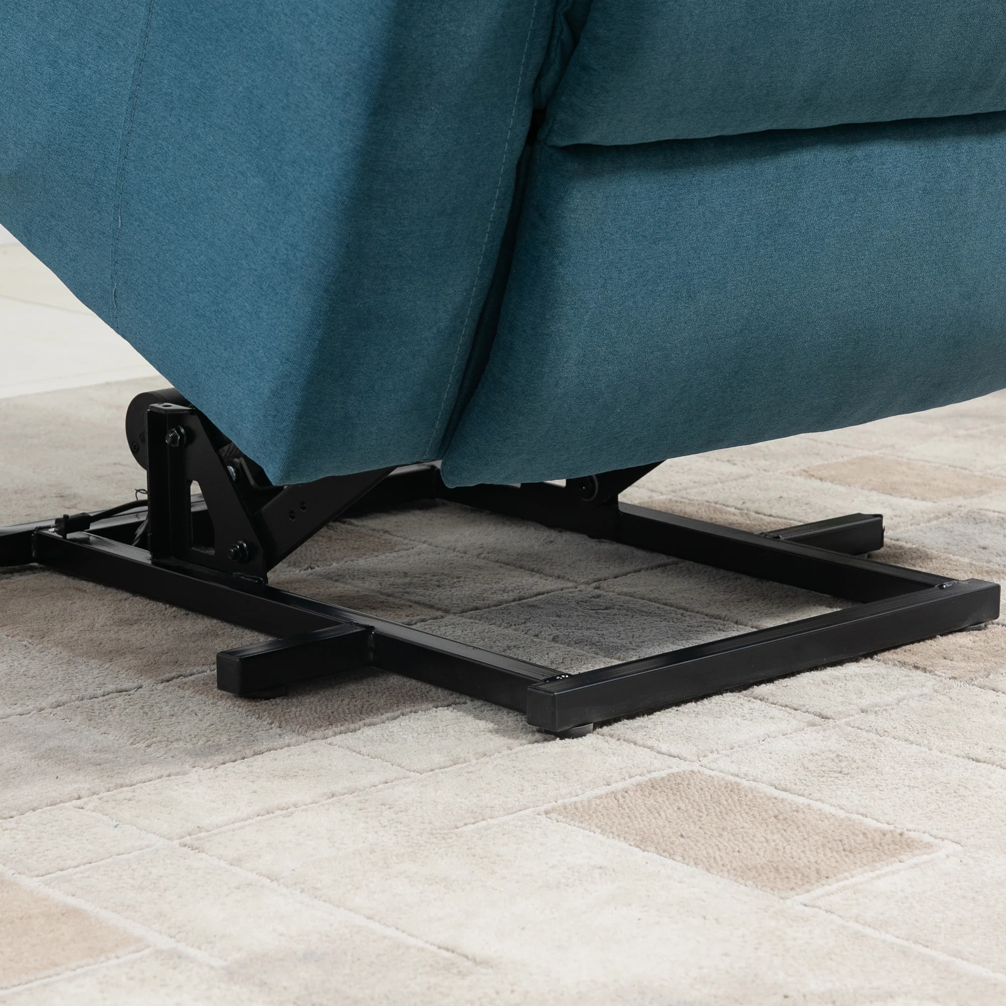 Electric Recliner/TV Chair, Lift Assistance Reclining Sleeping Function, Linen Look Blue - Image 8