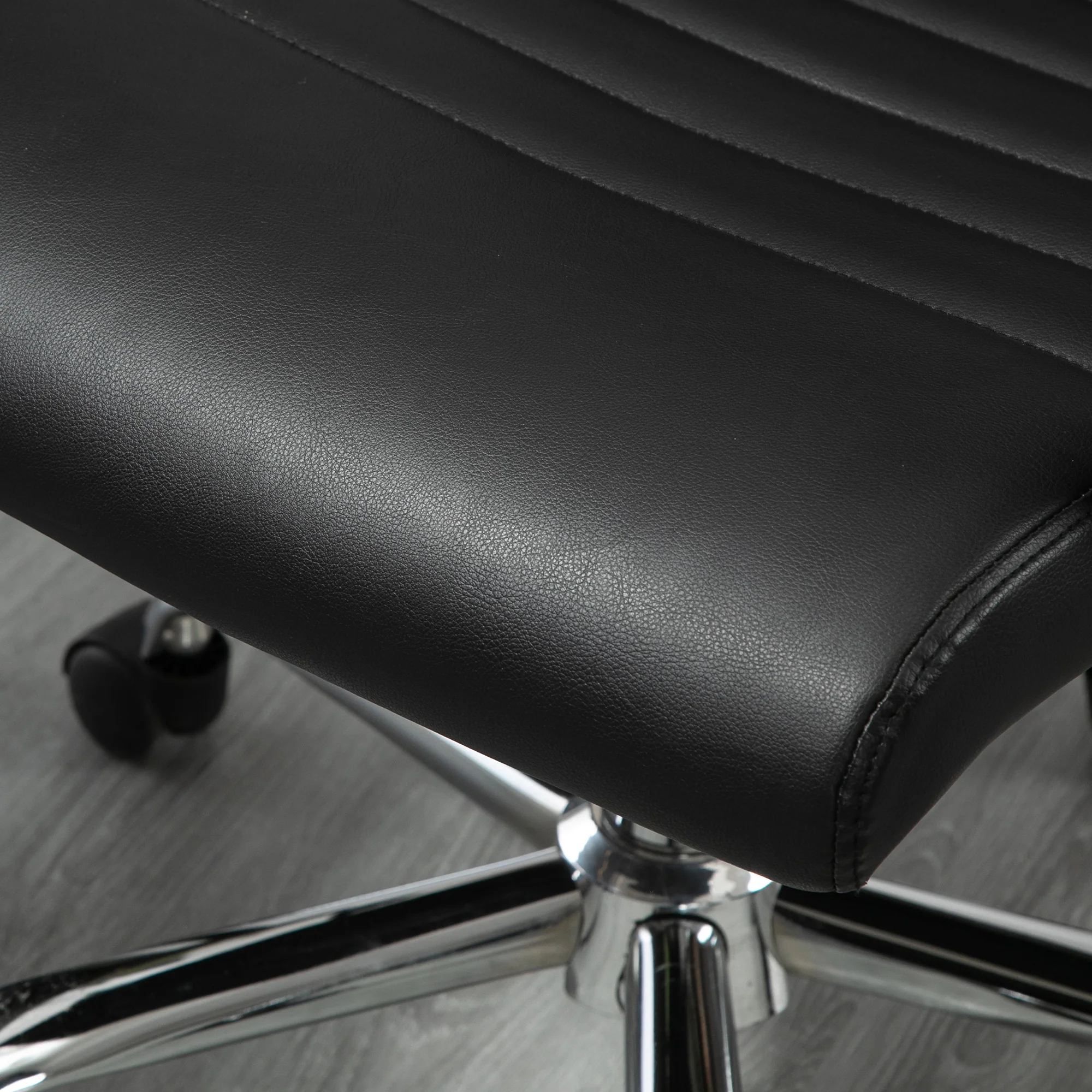 Executive Office Chair Ergonomic Rocking Height Adjustable Faux Leather/Foam, Black - Image 8