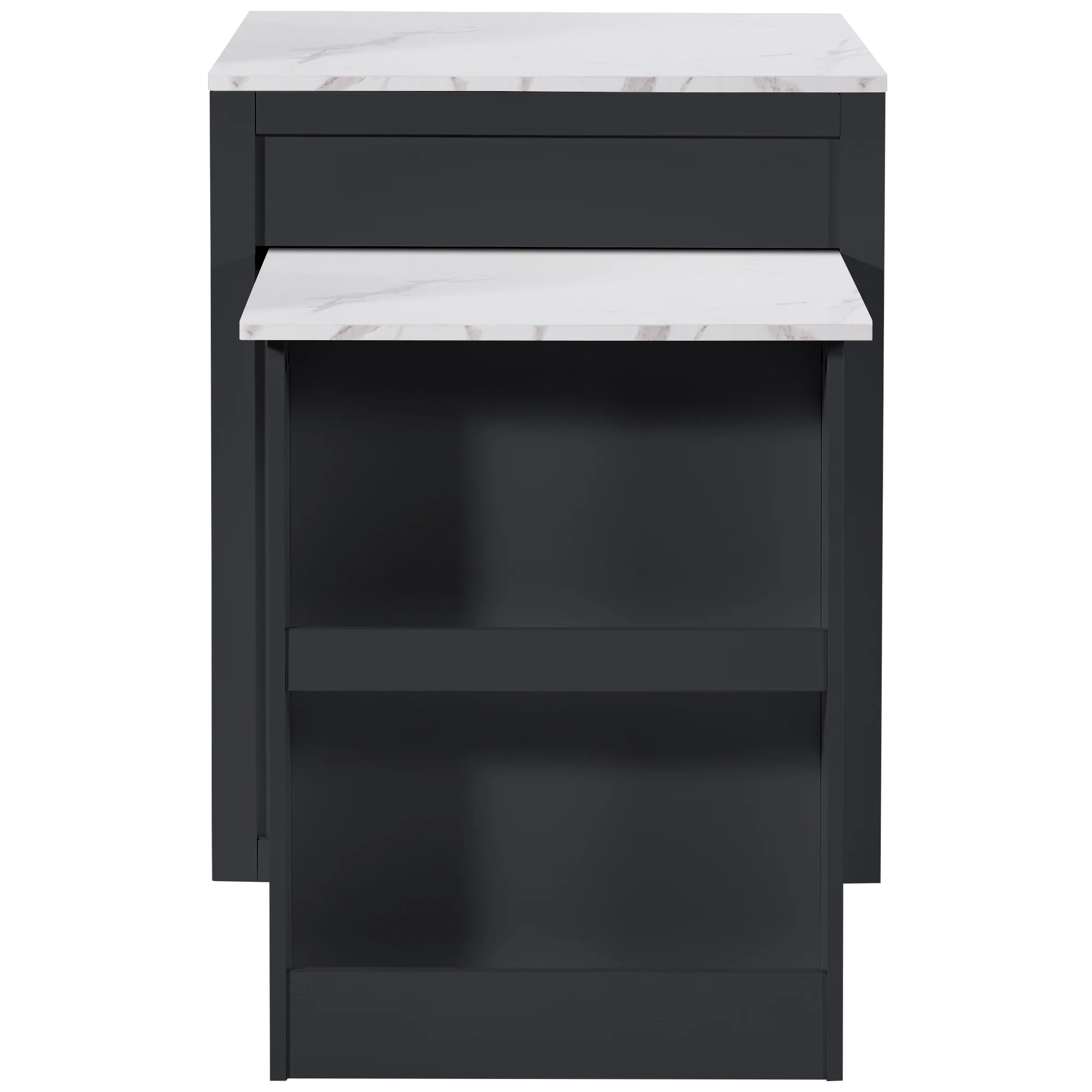 Extendable Bar Table Kitchen Island with Storage & Drawers - Black - Image 10
