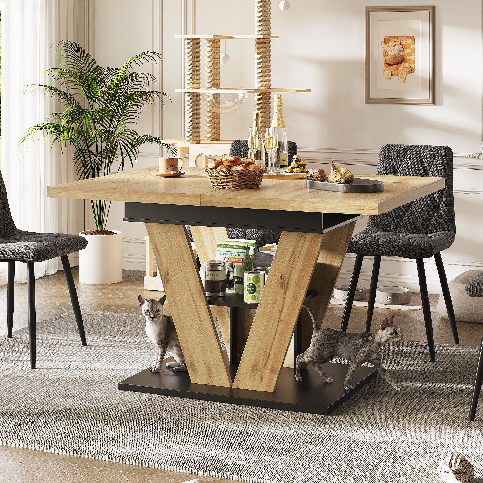 Extendable Dining Table 110(140)x80cm - Wood Grain - Image 2