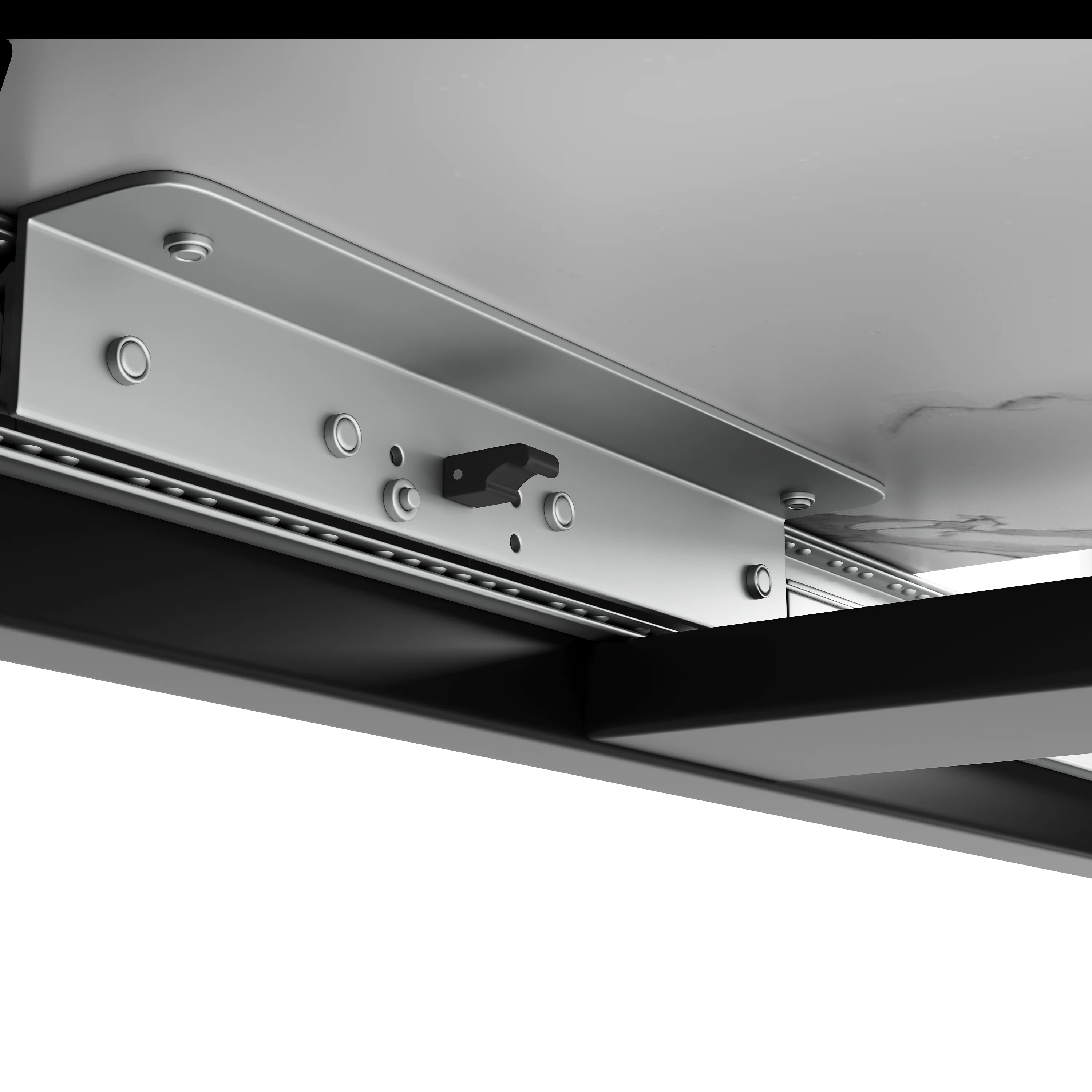 Extendable Dining Table 140-179.5cm Rectangular Metal Frame - White/Black - Image 9