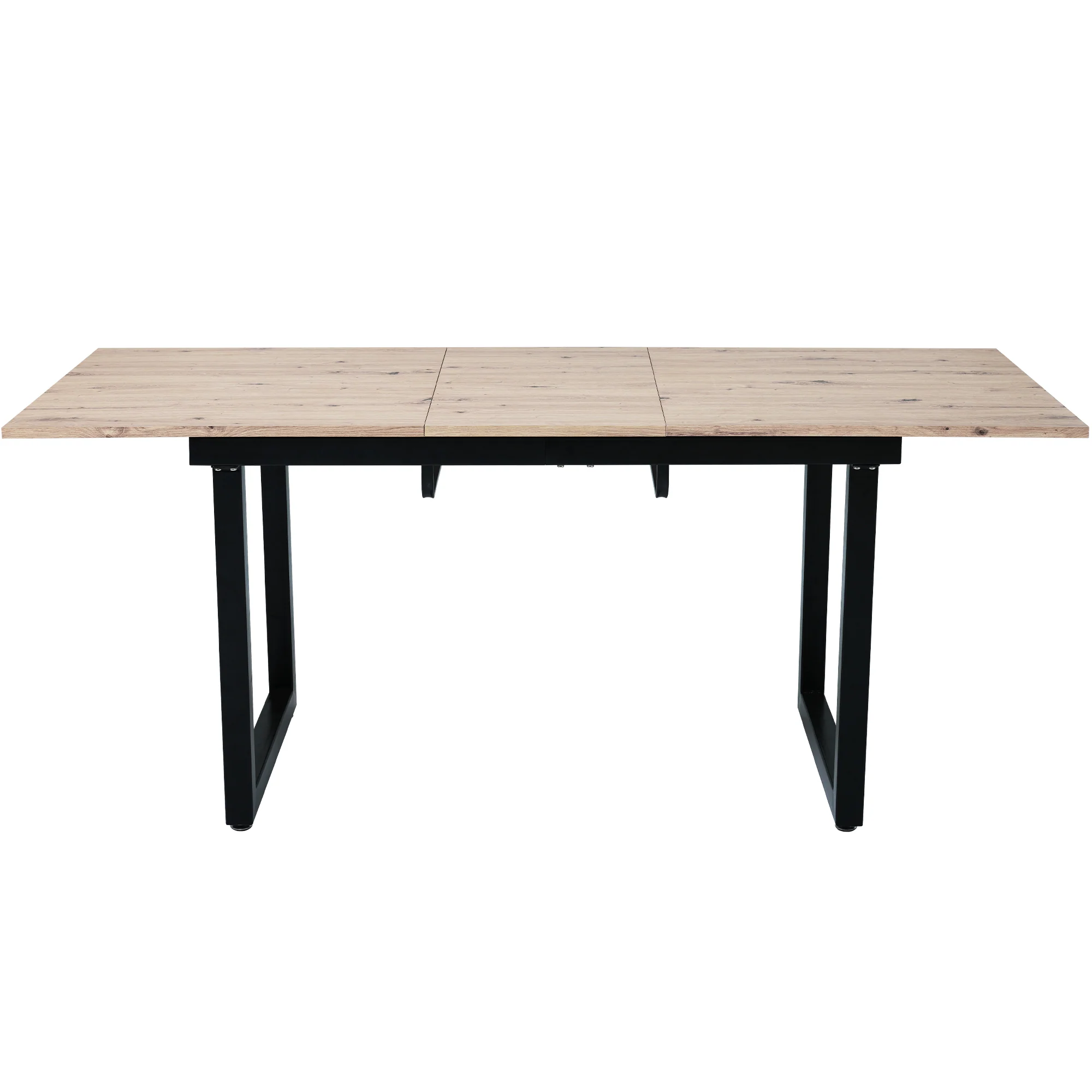Extendable Dining Table 140/180cm Rectangular Industrial Foldable - Oak Look/Black - Image 9