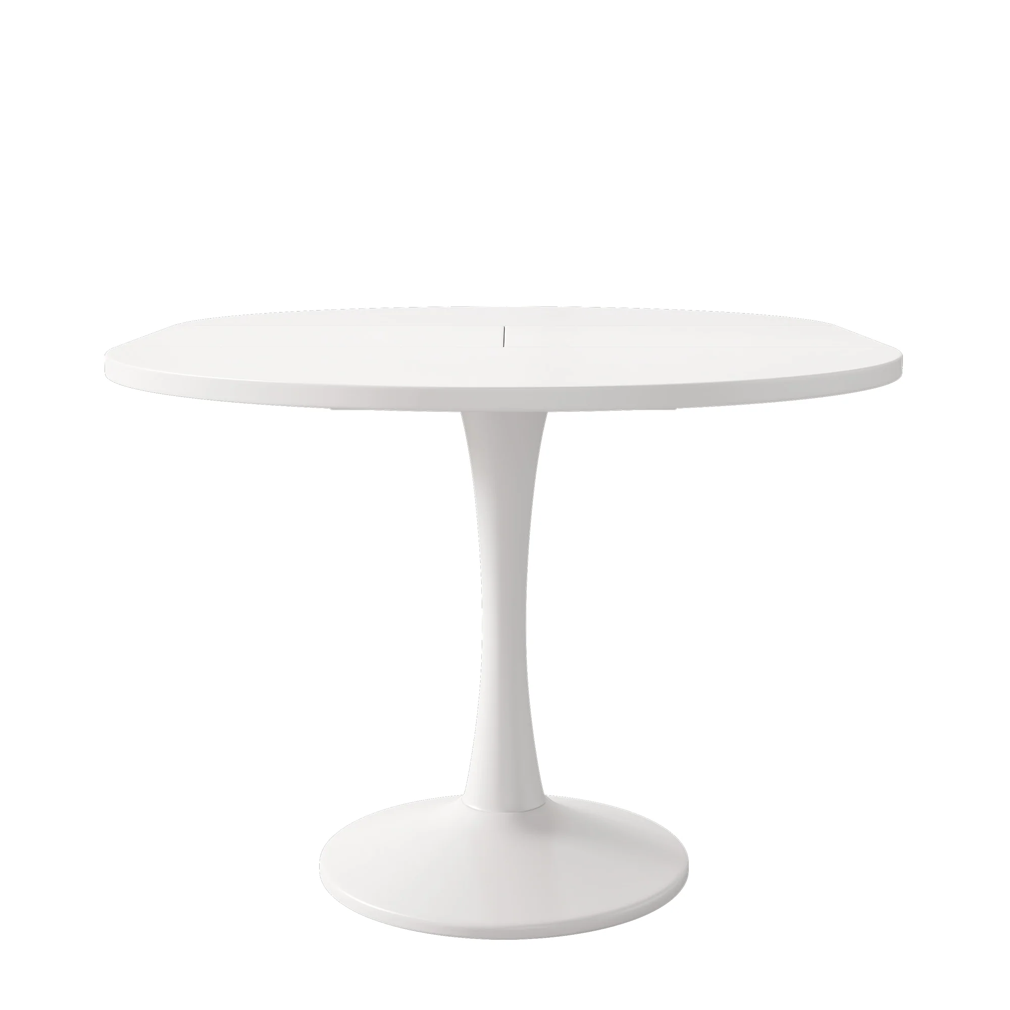 Extendable Dining Table Oval 100/140x100cm Modern Simple - White - Image 9