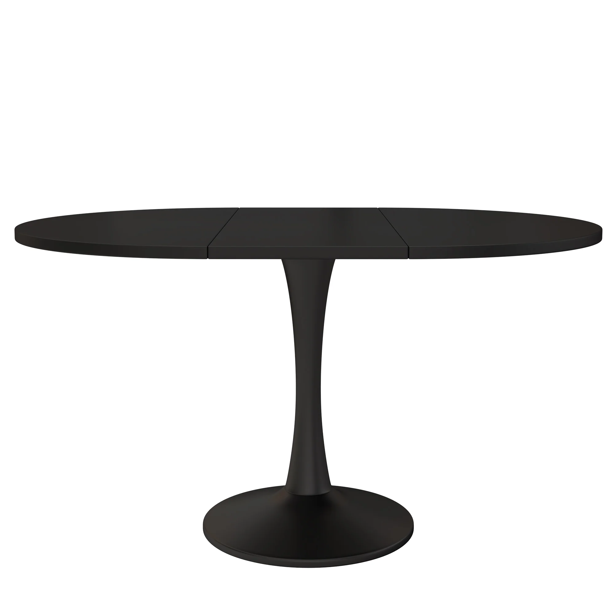 Extendable Oval Dining Table 100/140x100cm Modern - Black - Image 8