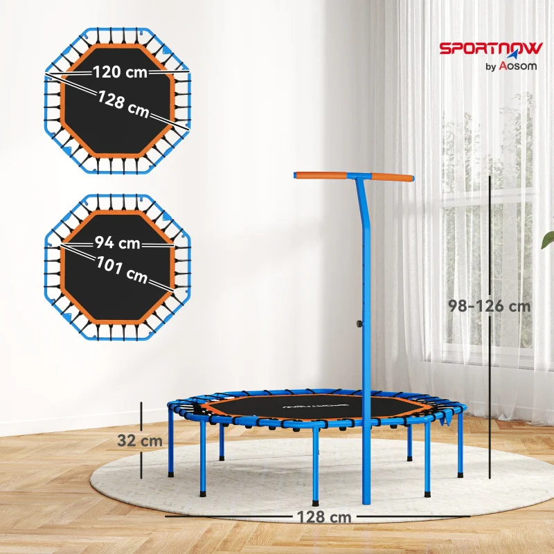 Fitness Trampoline Adjustable Handlebar - Blue - Image 4