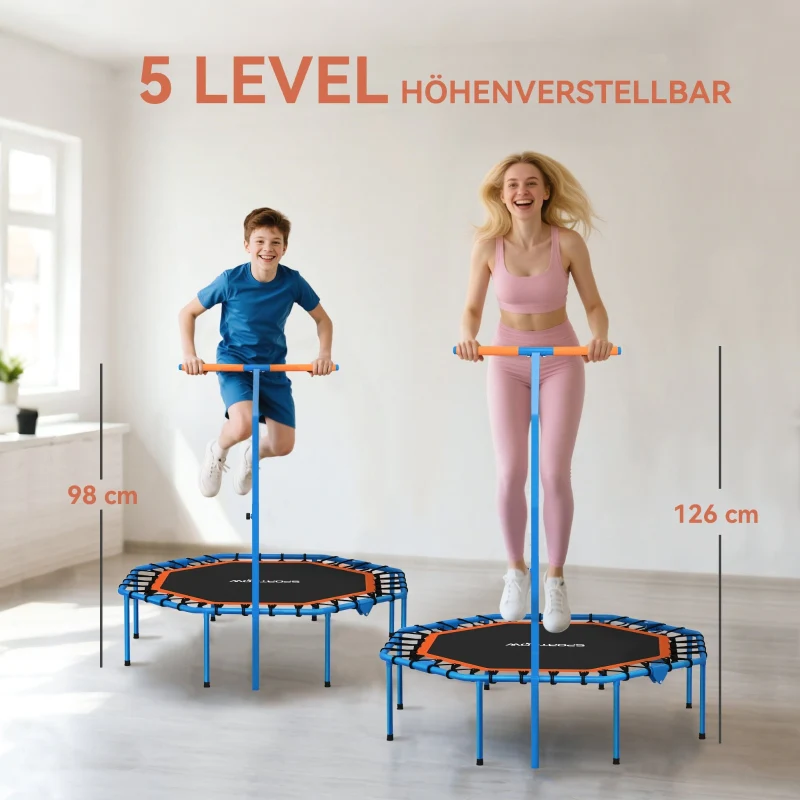 Fitness Trampoline Adjustable Handlebar - Blue - Image 5