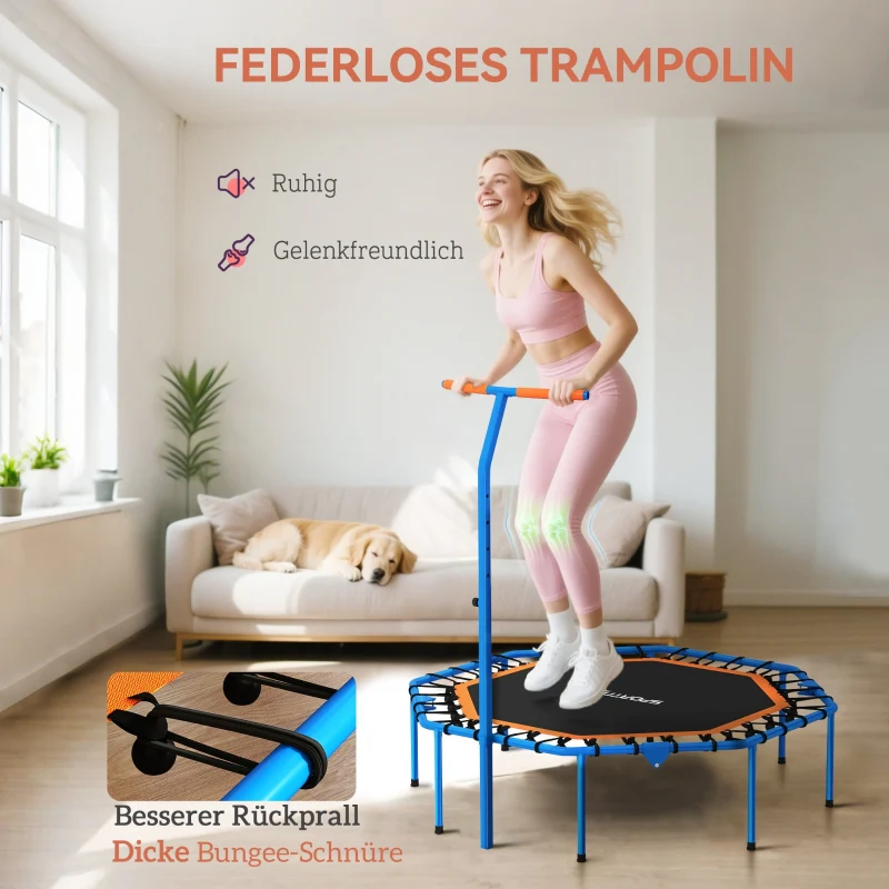Fitness Trampoline Adjustable Handlebar - Blue - Image 6