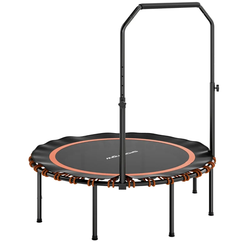 Fitness Trampoline Adjustable Handrail Indoor/Outdoor - Orange - Image 2