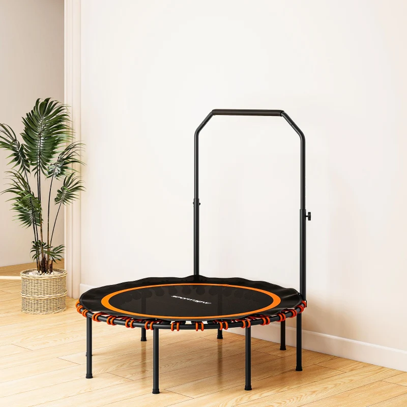 Fitness Trampoline Adjustable Handrail Indoor/Outdoor - Orange - Image 8