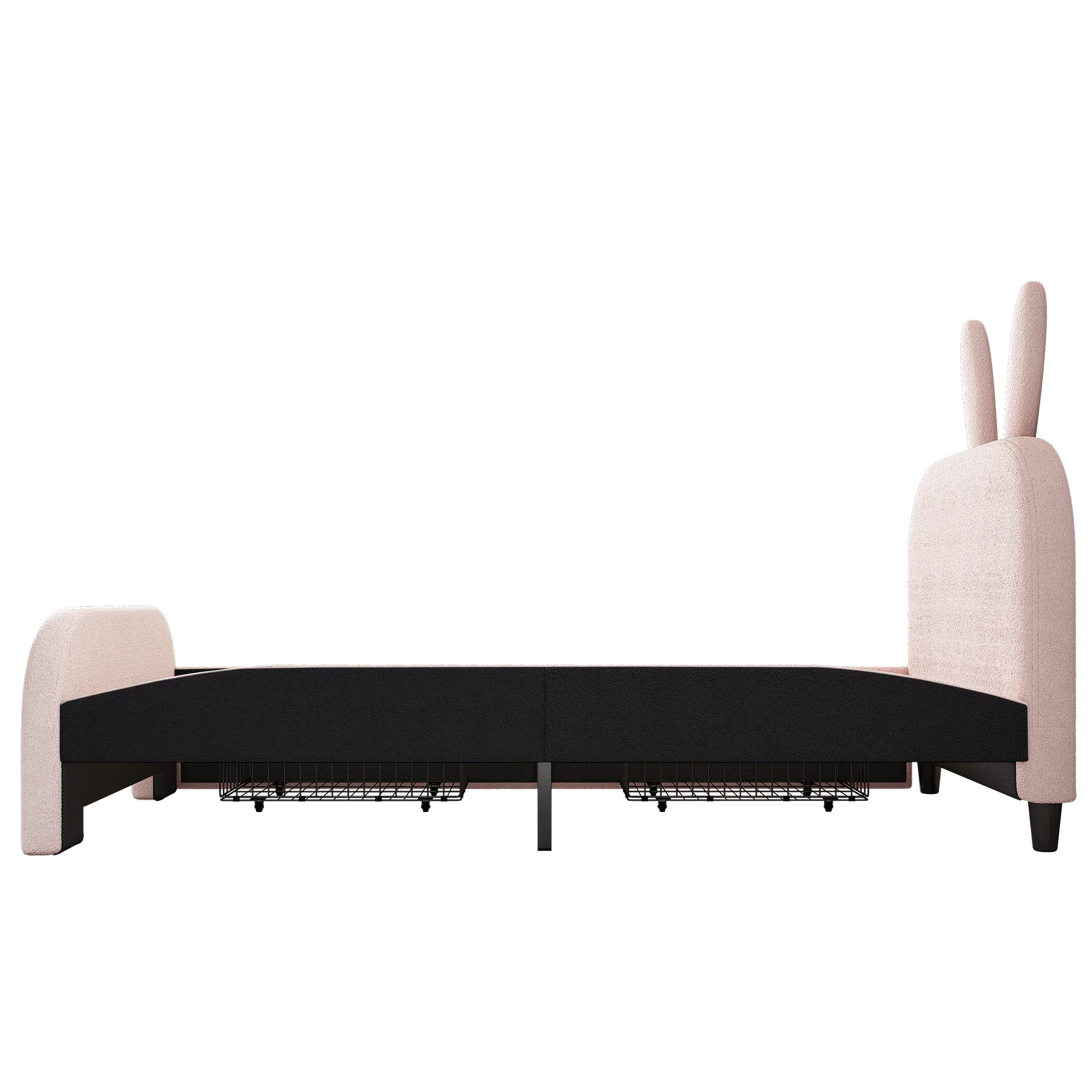 Flat Bed 90x200cm Cartoon Rabbit Shape 2 Drawers - Pink - Image 10