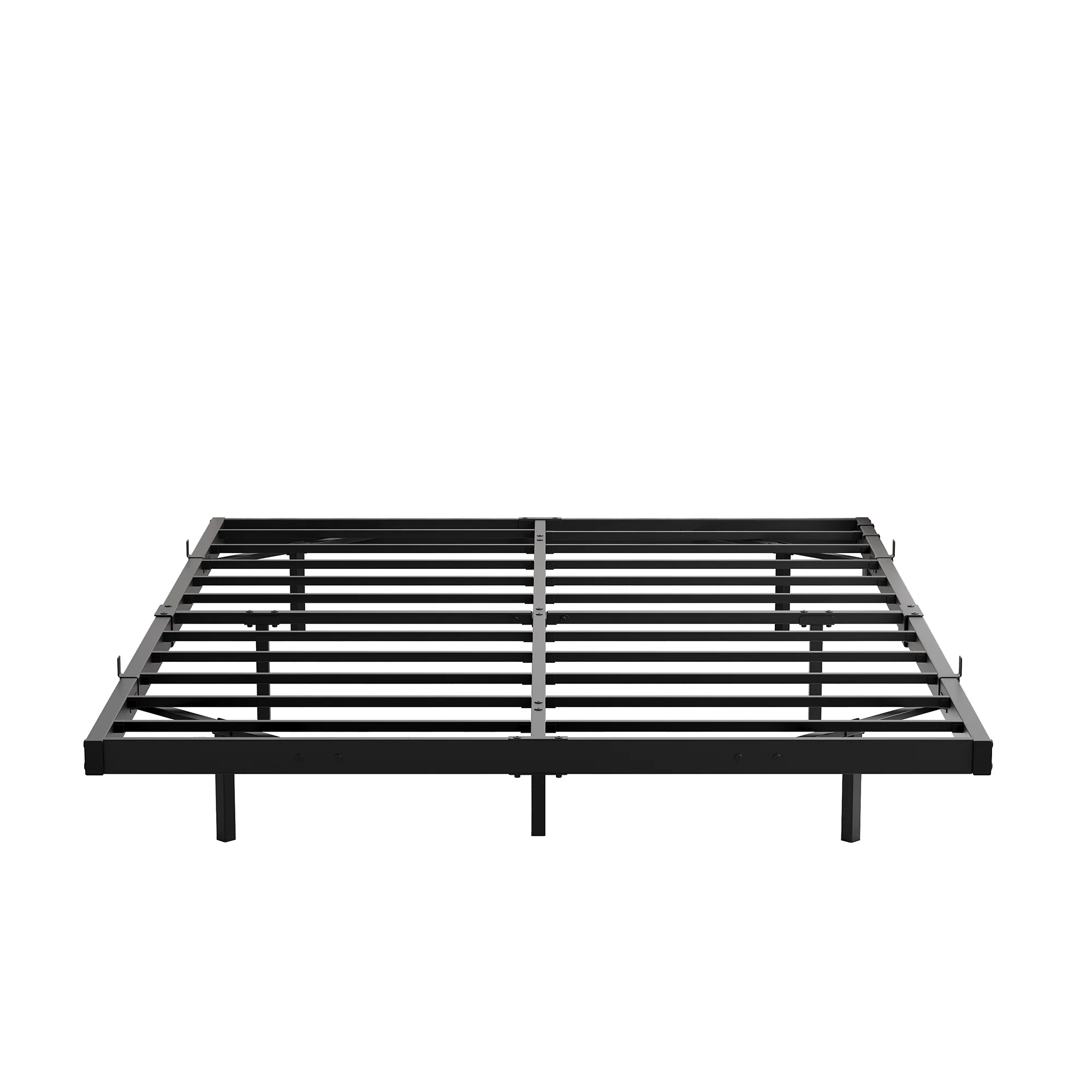 Floating Bed Frame 140x200cm LED & Charging Station, Metal Black - Image 10