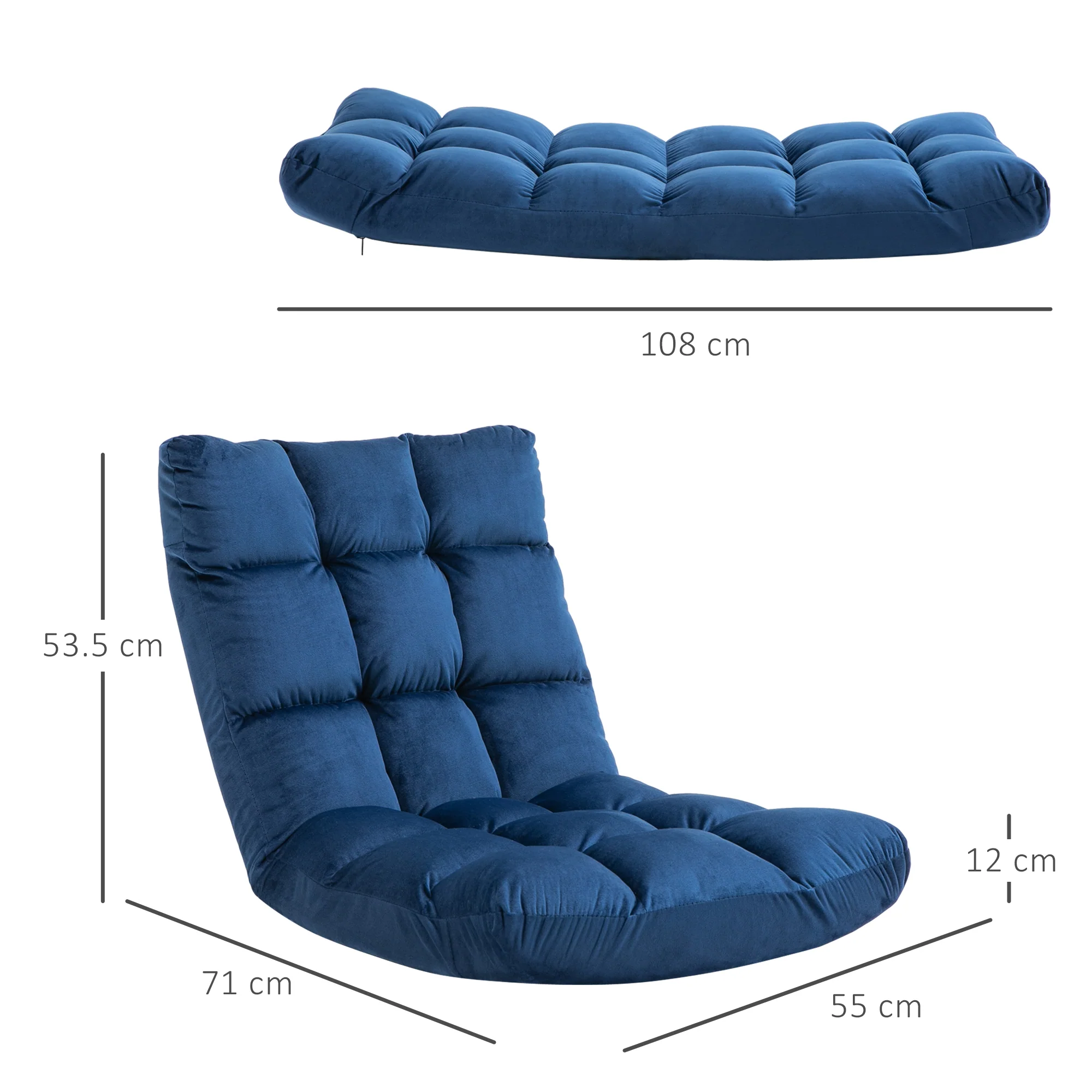 Floor Chair, 3-in-1 Foldable 13-Position, Metal Foam - Image 3