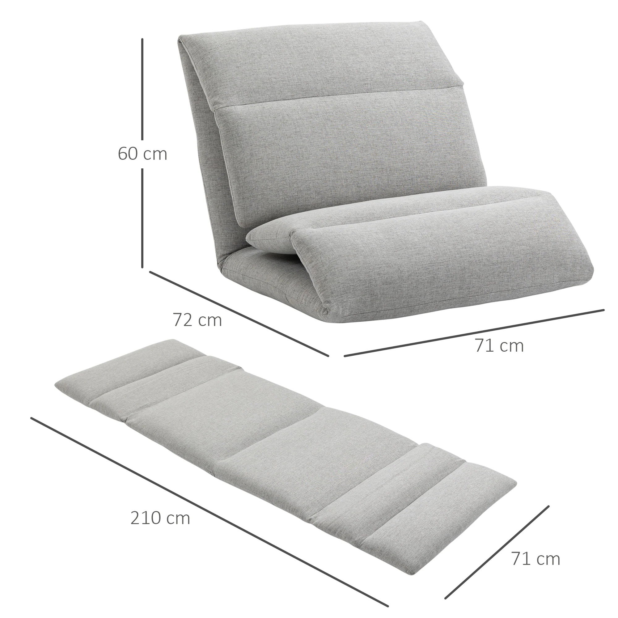 Floor Chair, Adjustable Foldable Sofa, Floor Cushion - Image 3