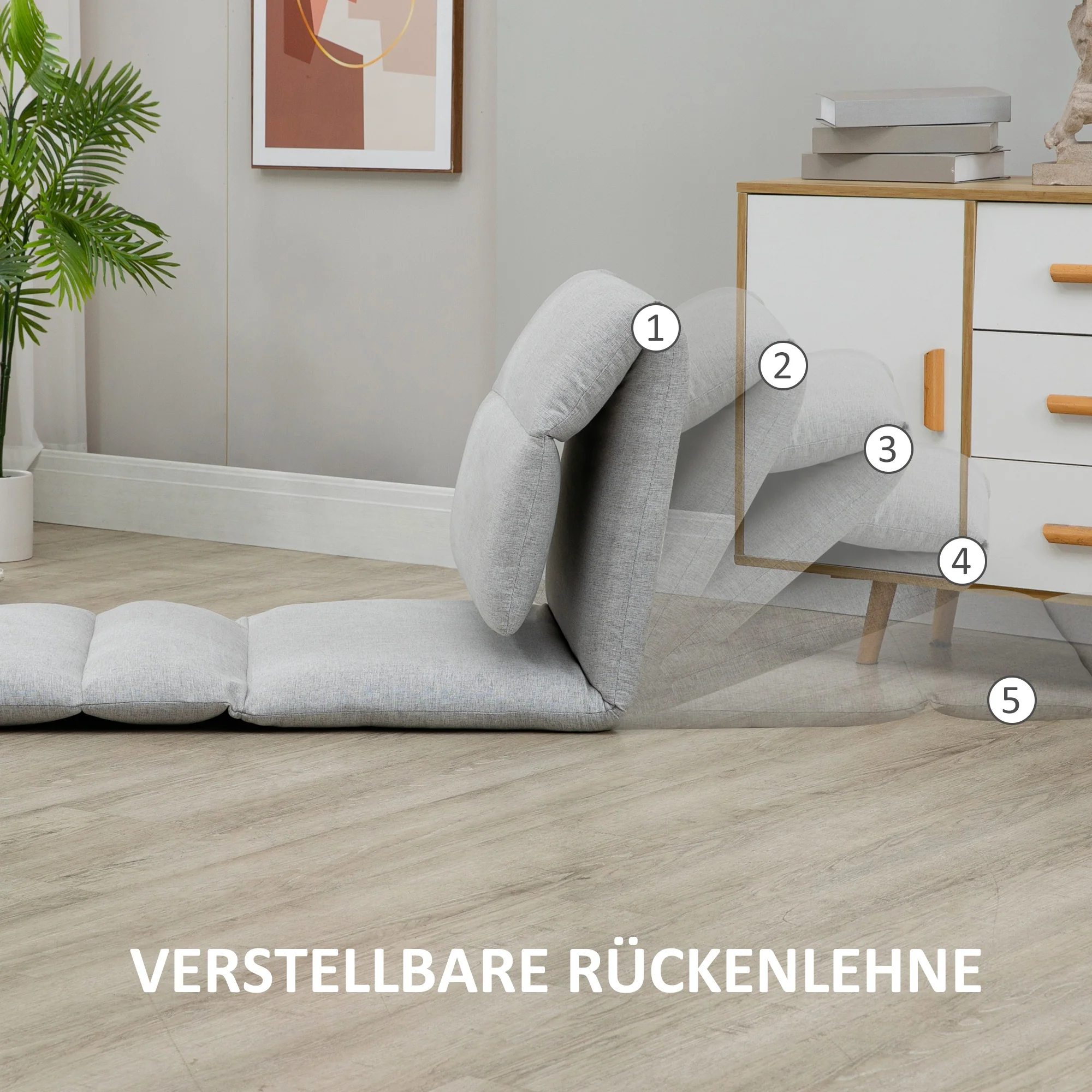 Floor Chair, Adjustable Foldable Sofa, Floor Cushion - Image 4