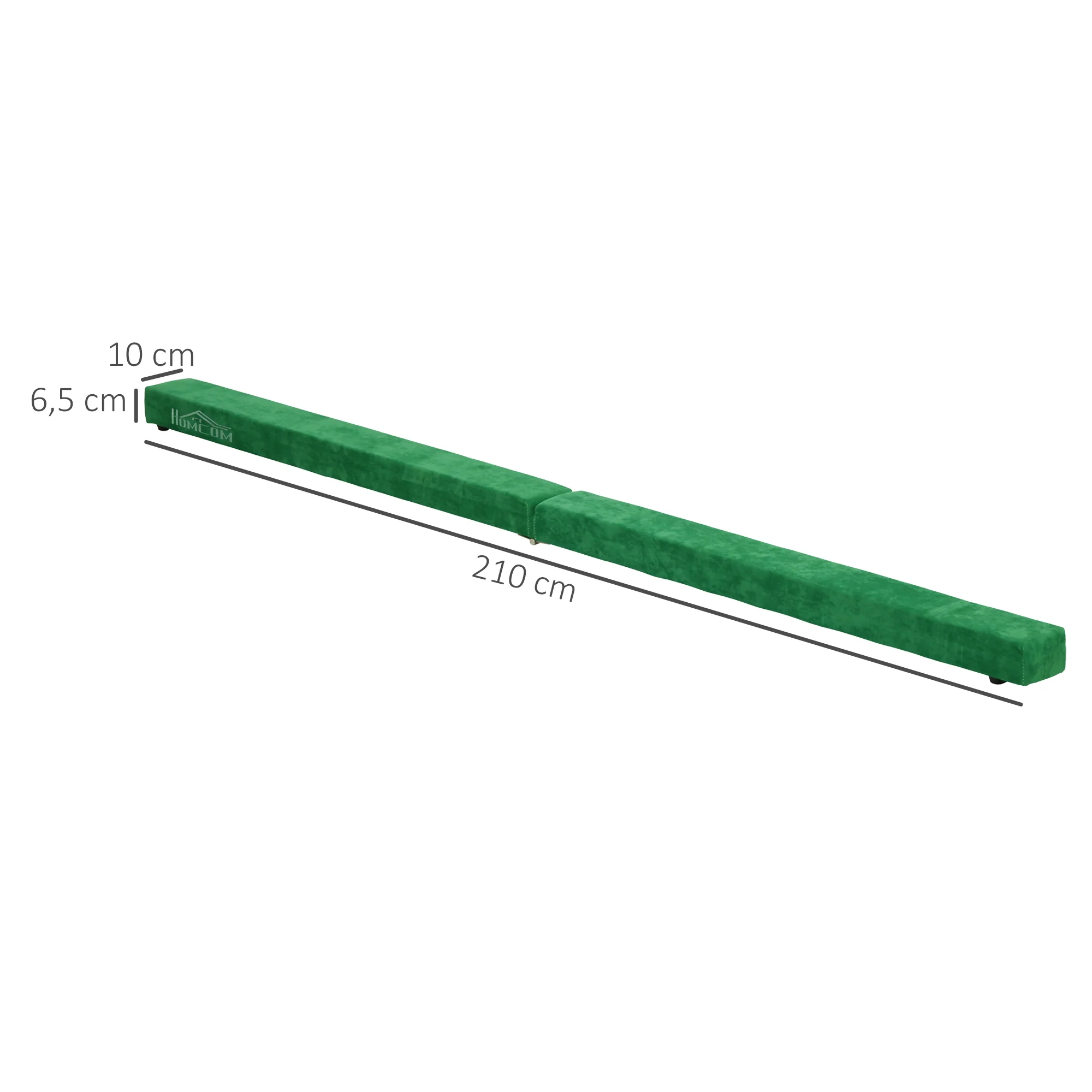 Foldable Balance Beam Non-Slip Suede Cover Sturdy Wood - Green - Image 3