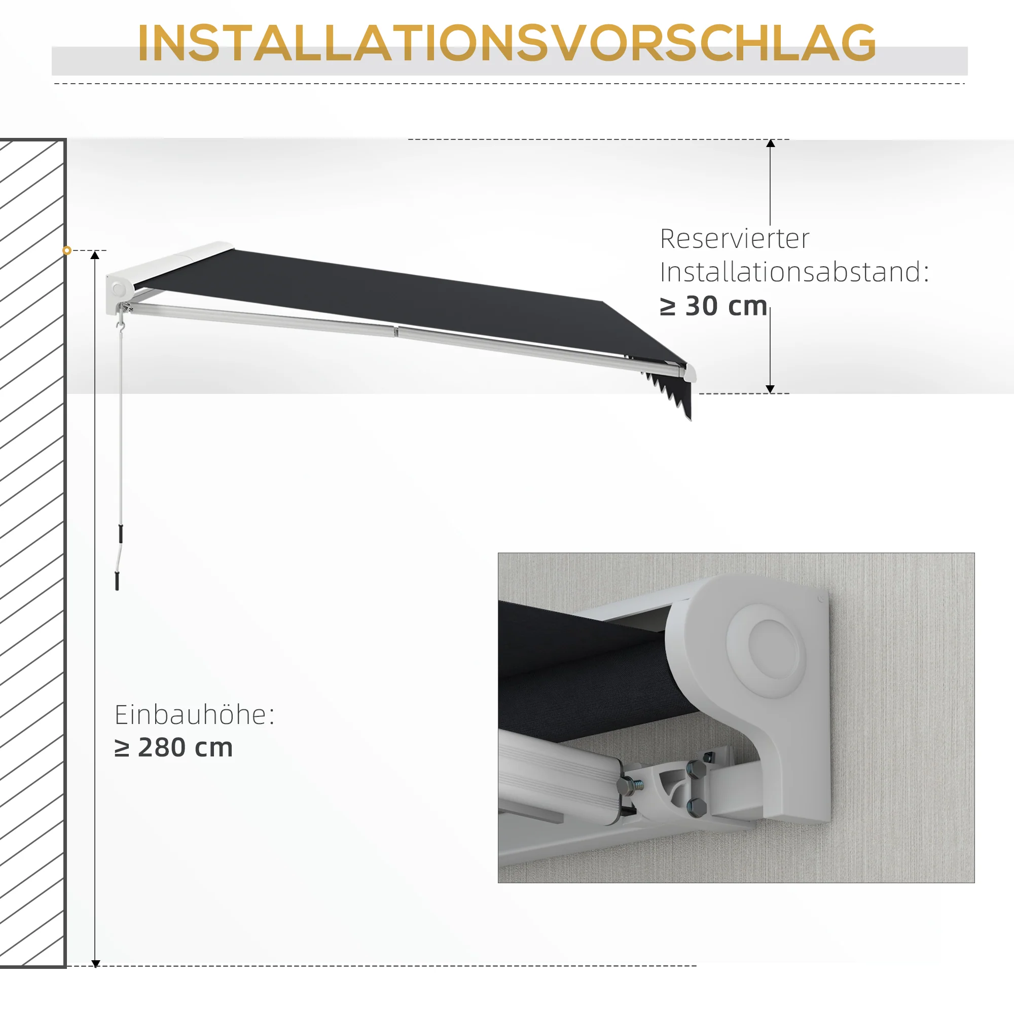 Folding Arm Awning 4x3m Electric Hand Crank Remote Control, Aluminum Grey - Image 5