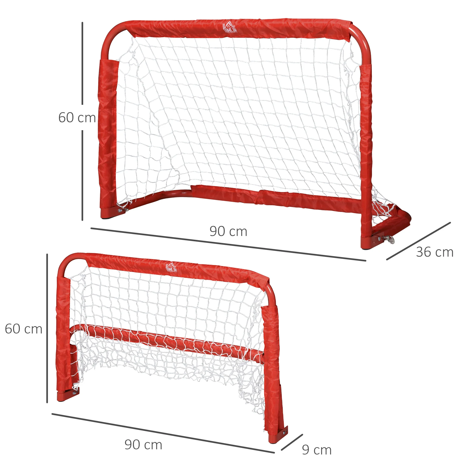 Football Goals 2 Mini Foldable Steel and Tetrolon Red - Image 3