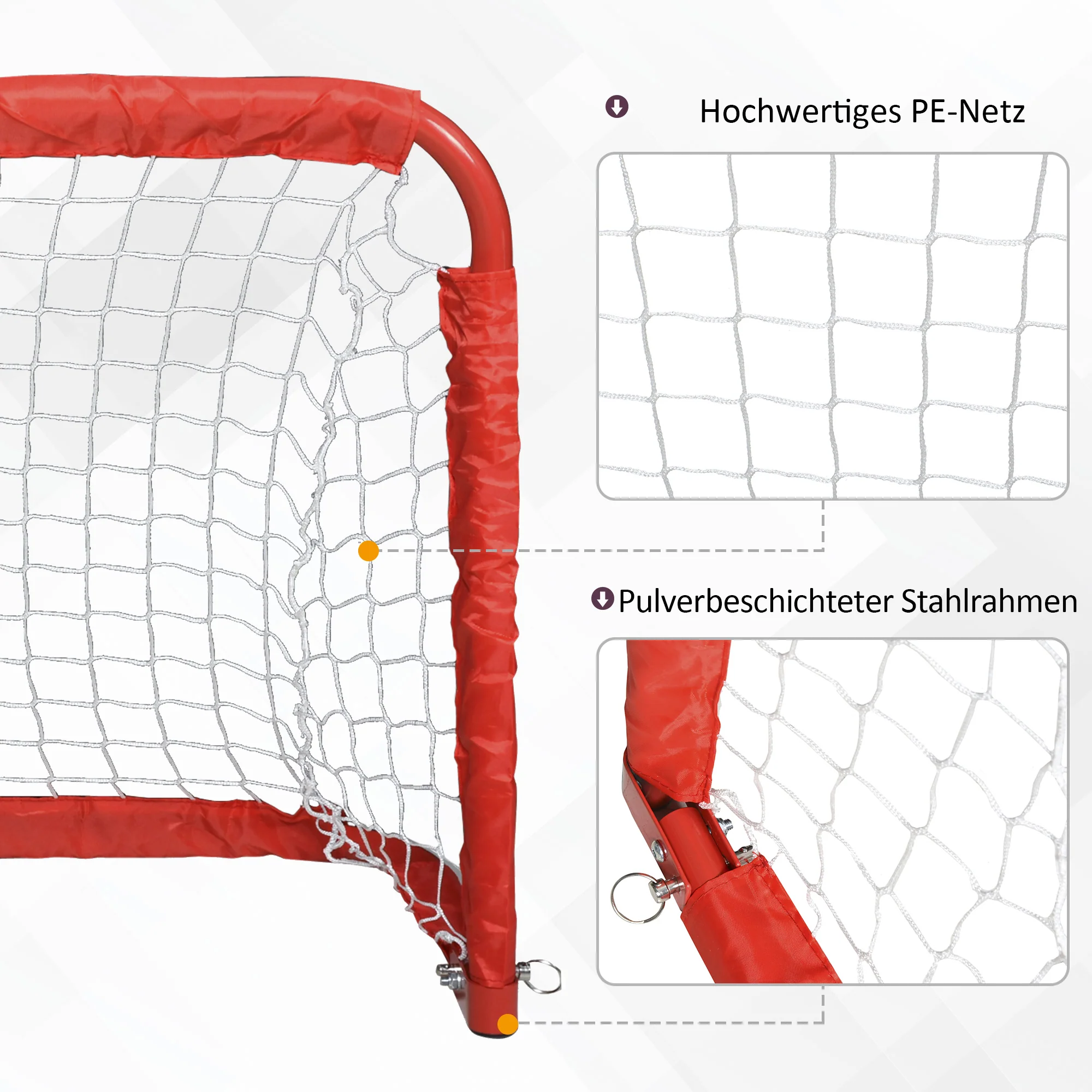 Football Goals 2 Mini Foldable Steel and Tetrolon Red - Image 4