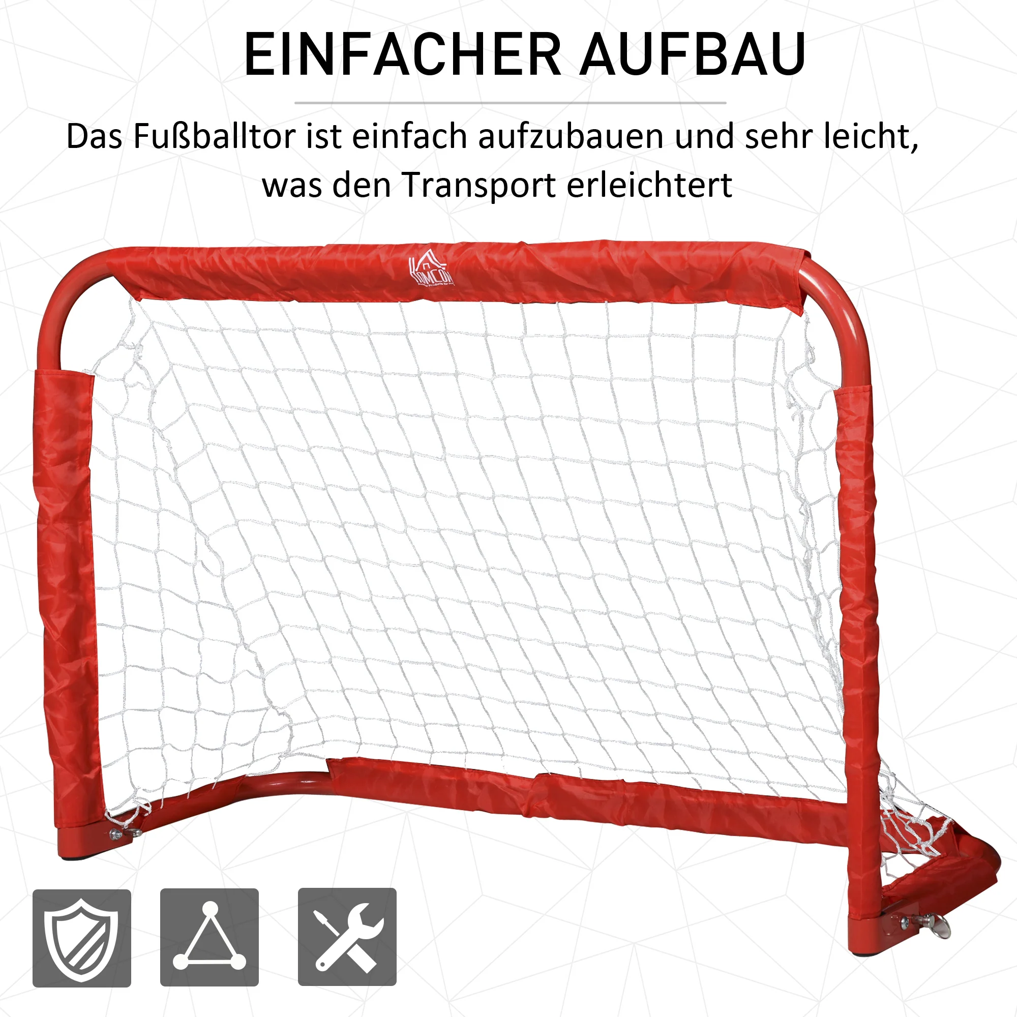 Football Goals 2 Mini Foldable Steel and Tetrolon Red - Image 5